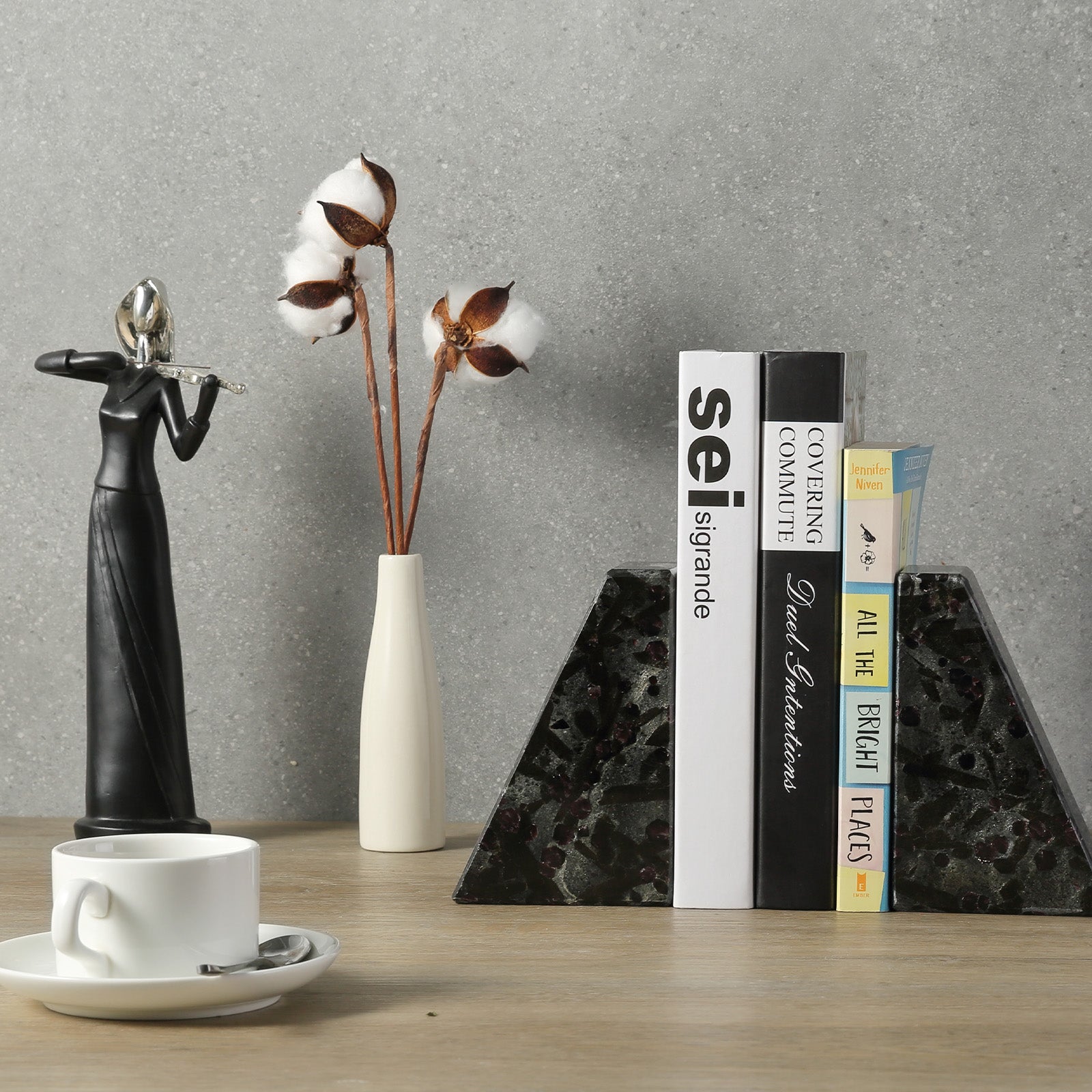 Trapezoid Bookends - Granite (Meteorus)