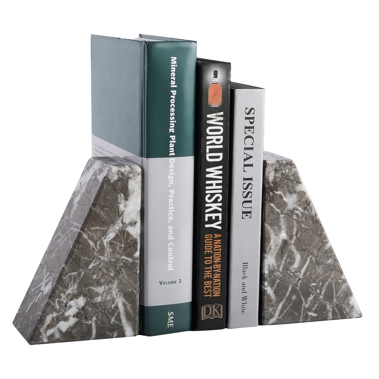 Trapezoid Bookend - Marble (Gris Lido)