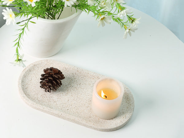 Race Track Tray - Moca Cream Media (Marble)