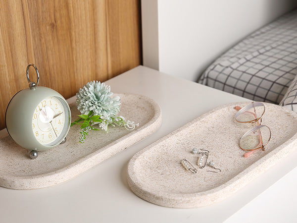 Race Track Tray - Moca Cream Media (Marble)