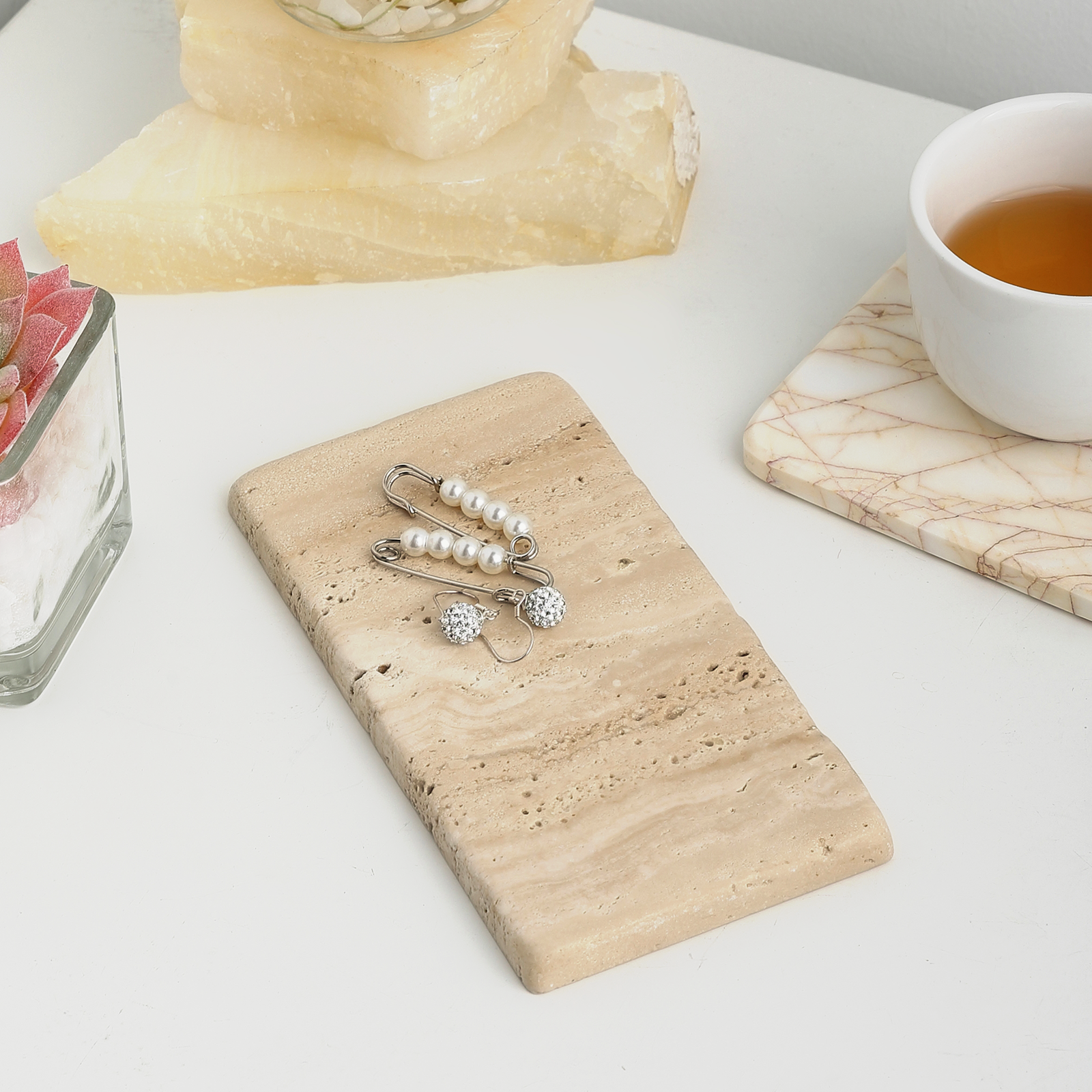 Rectangular Serving Tray - Travertine (Romano)