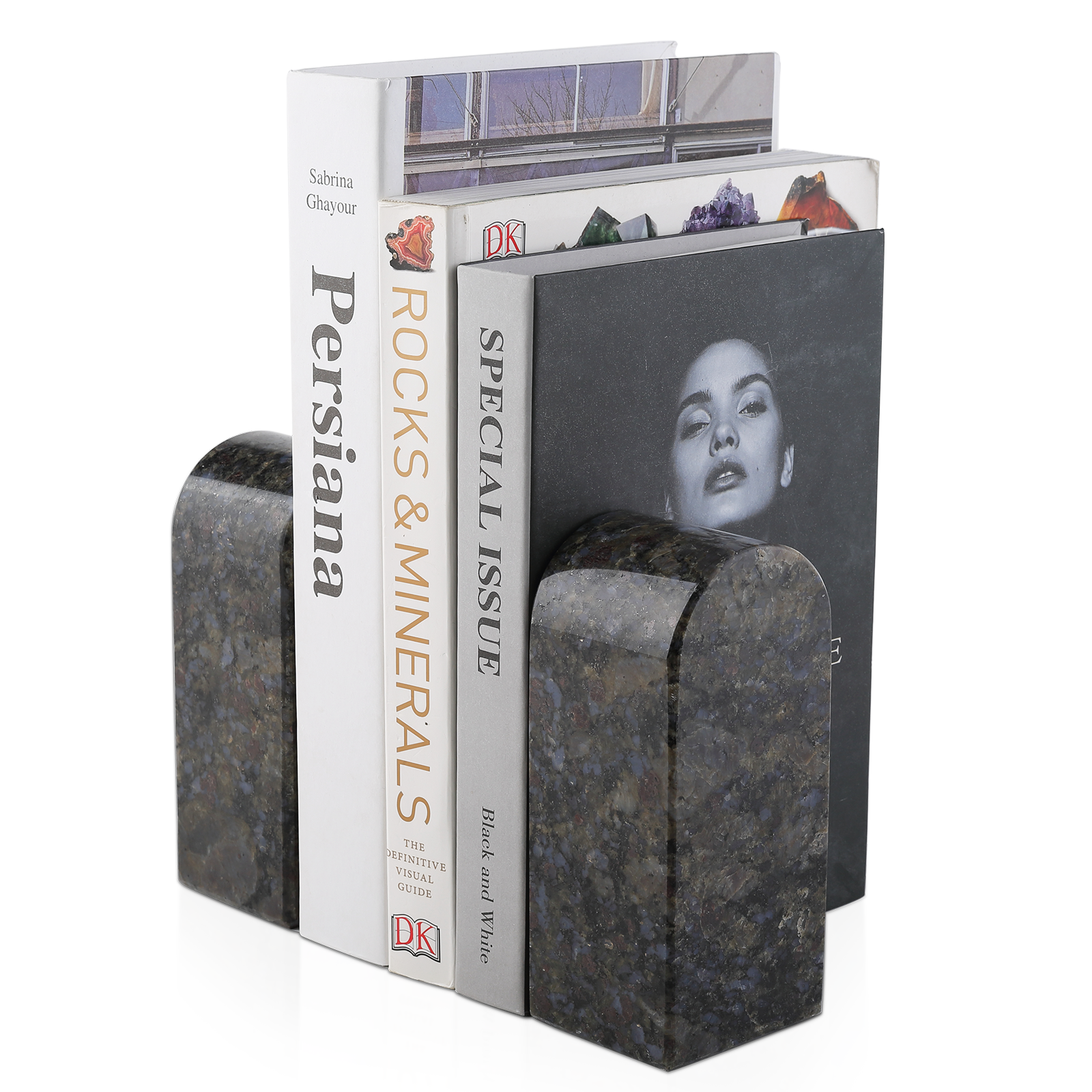 Triumphal Arch Bookends Medium - Granite (Butterfly Blue)