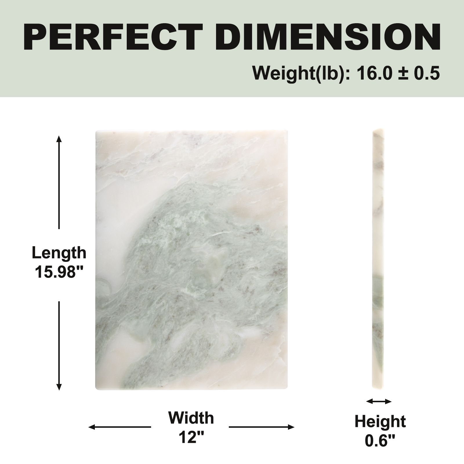 Koville Natural Marble 12" Rectangle Pastry Board-Bianco Palomino