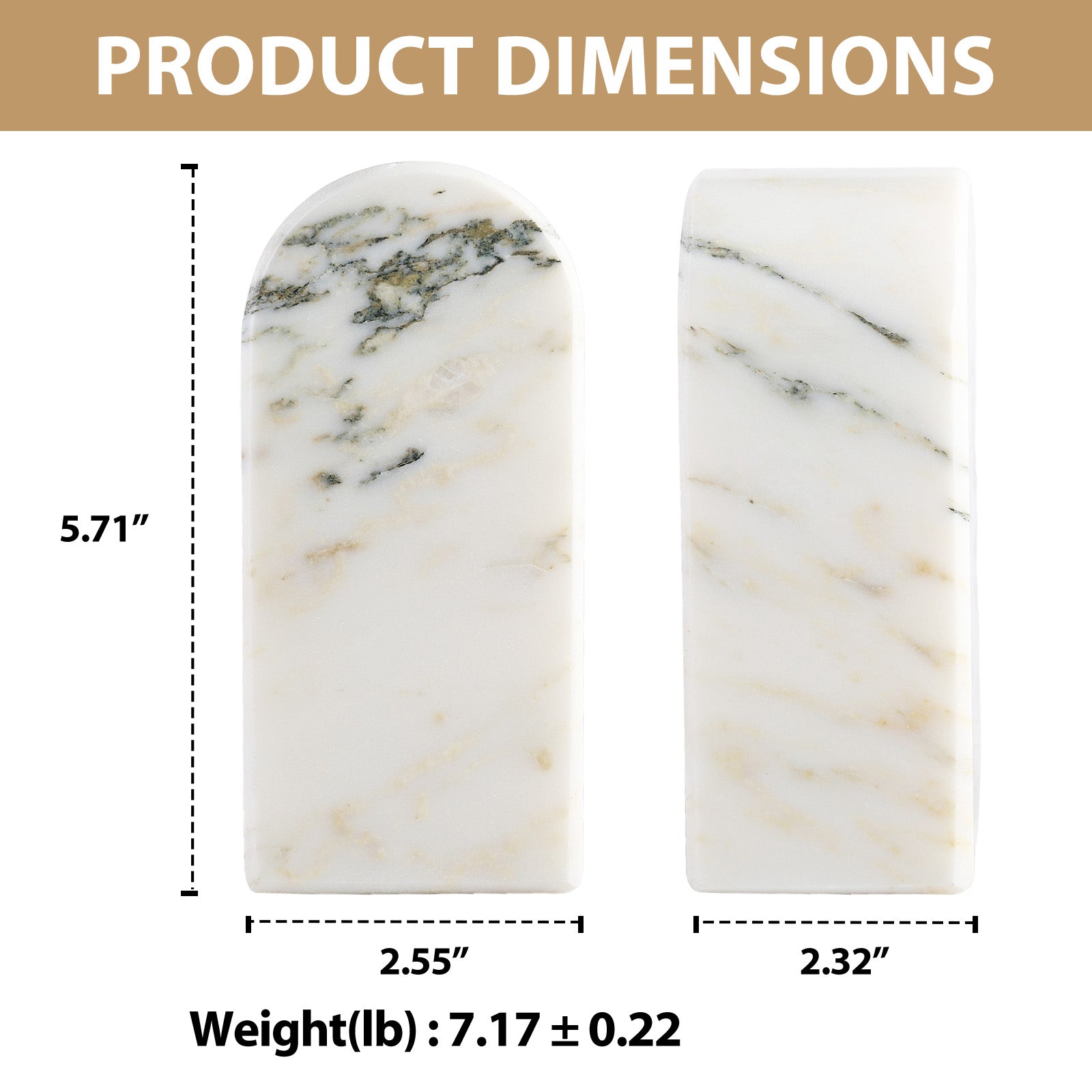 Triumphal Arch Bookends Medium - Marble (Oriental Calacatta)