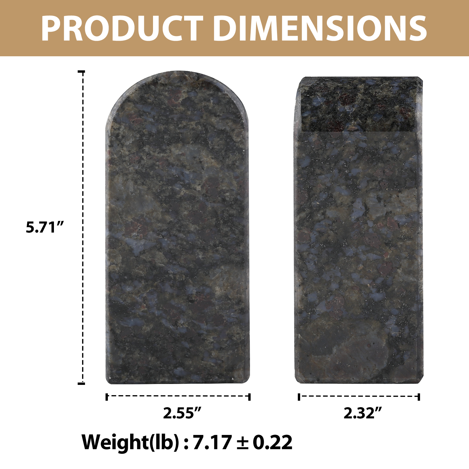 Triumphal Arch Bookends Medium - Granite (Butterfly Blue)