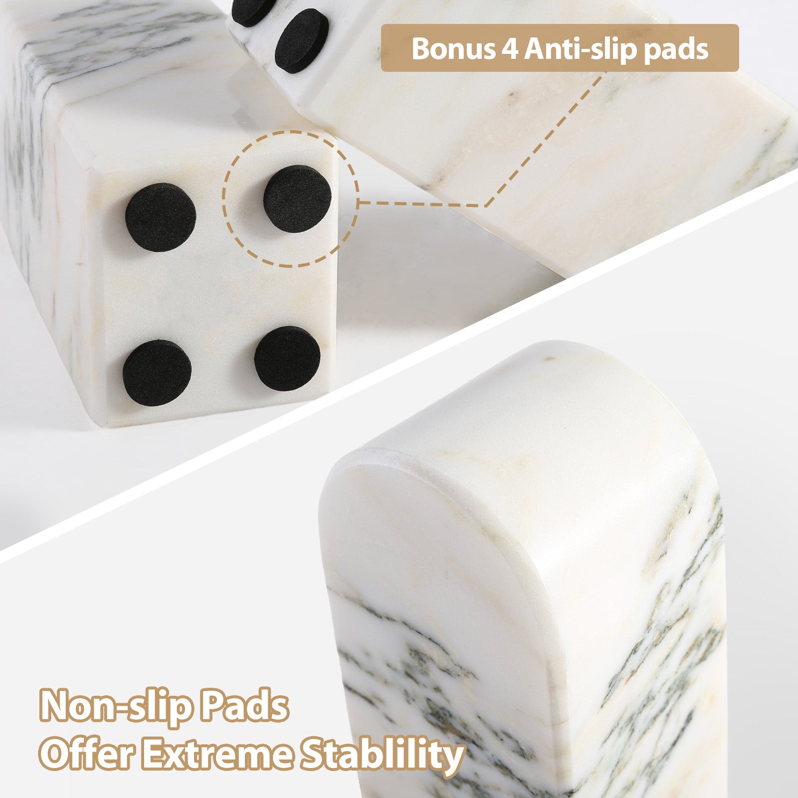 Triumphal Arch Bookends Medium - Marble (Oriental Calacatta)