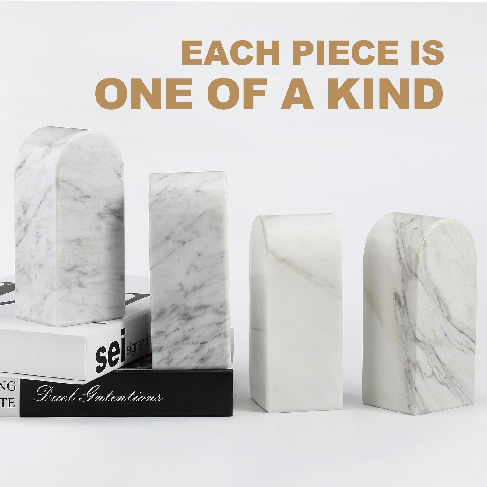 Triumphal Arch Bookends Medium - Marble (Bianco Carrara)