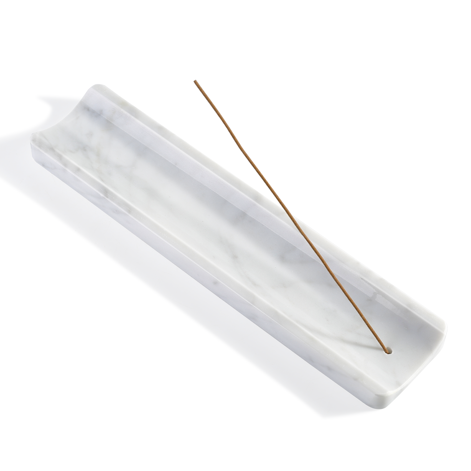 Koville white incense burner in natural stone