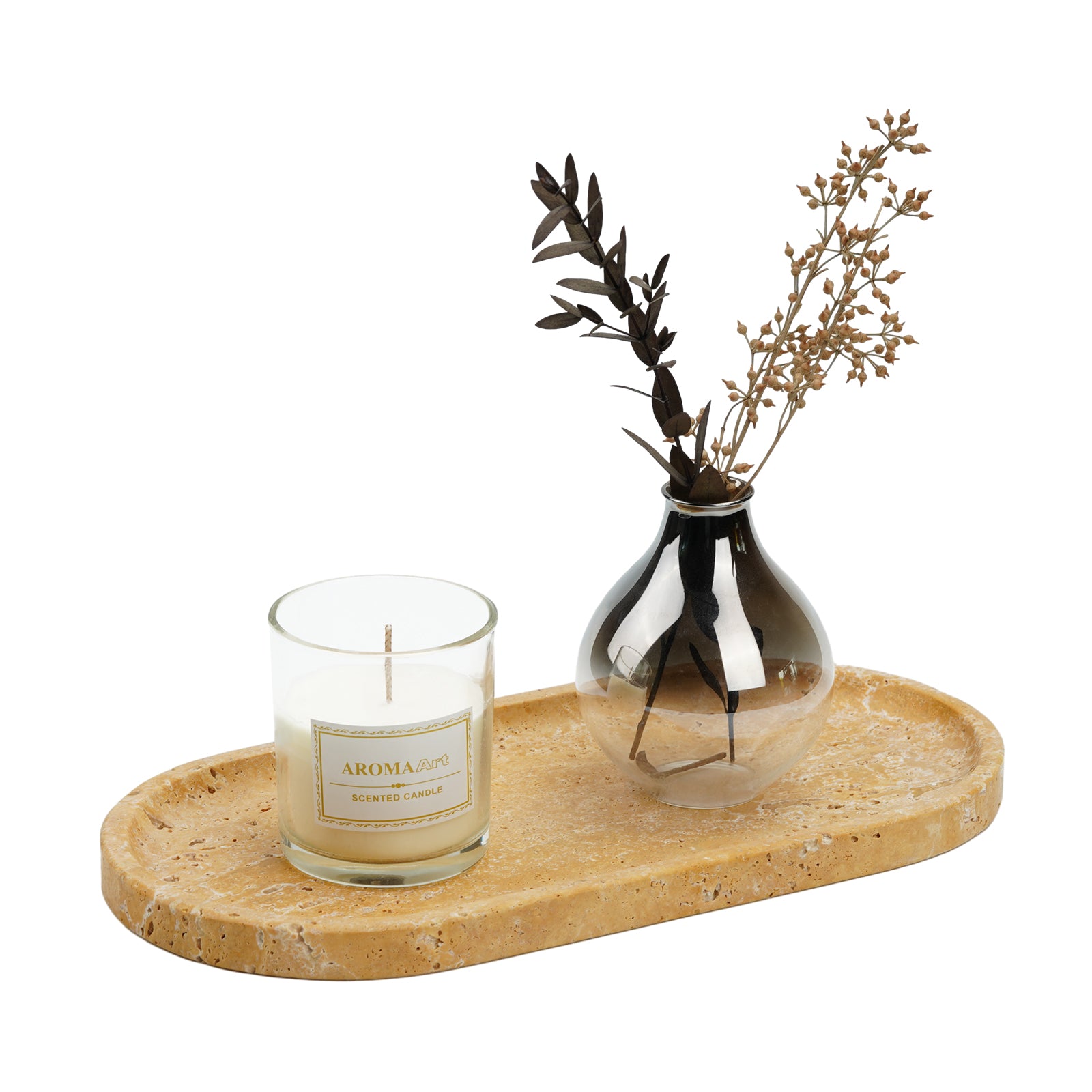 Race Track Tray - Golden (Travertine)