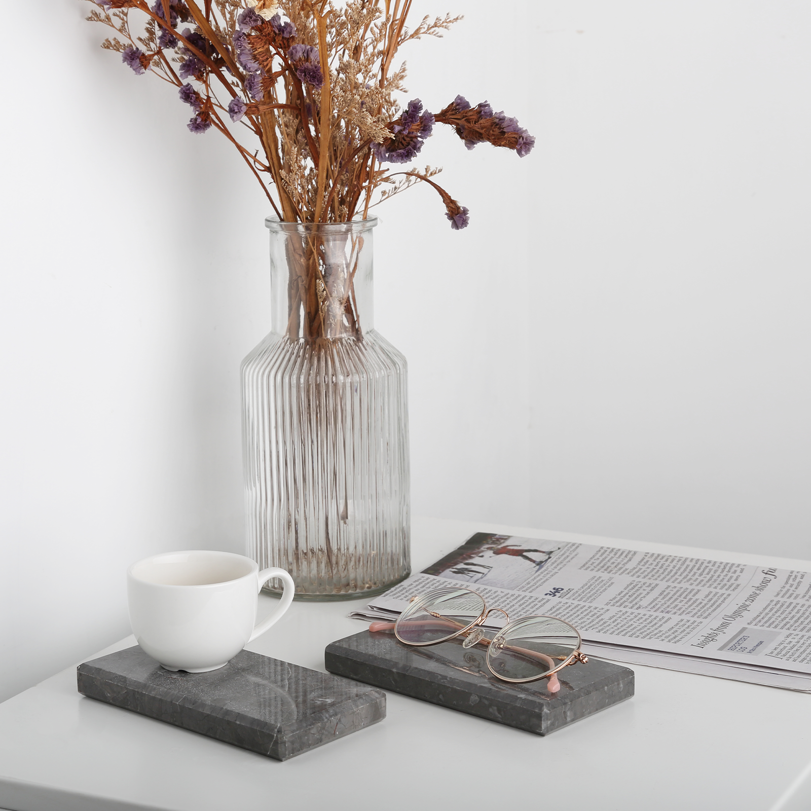 Rectangular Serving Tray - Marble (Cambodia Grey)