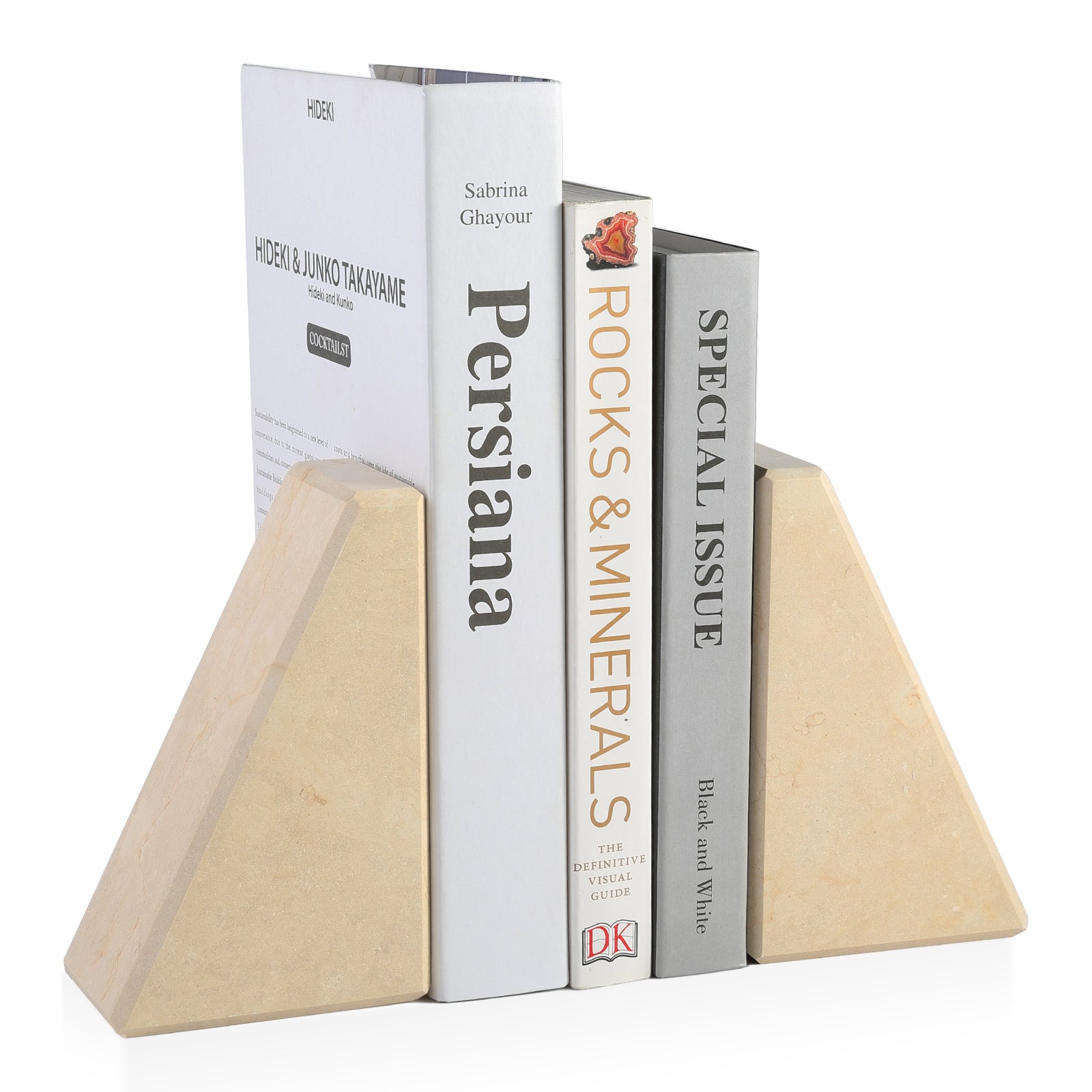 Trapezoid Bookends - Marble (Sunny Golden)
