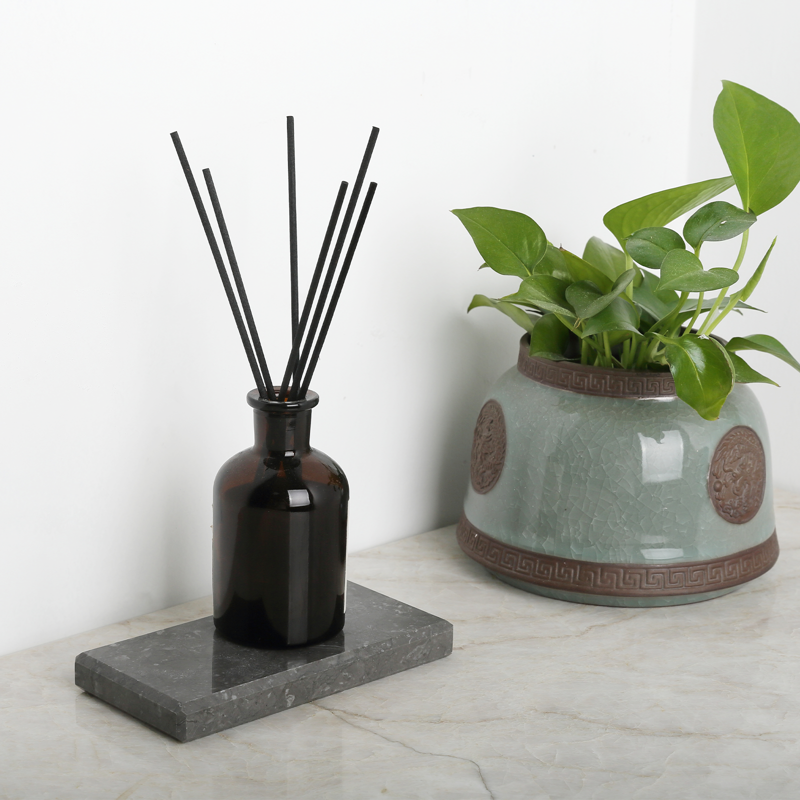 Rectangular Serving Tray - Marble (Cambodia Grey)