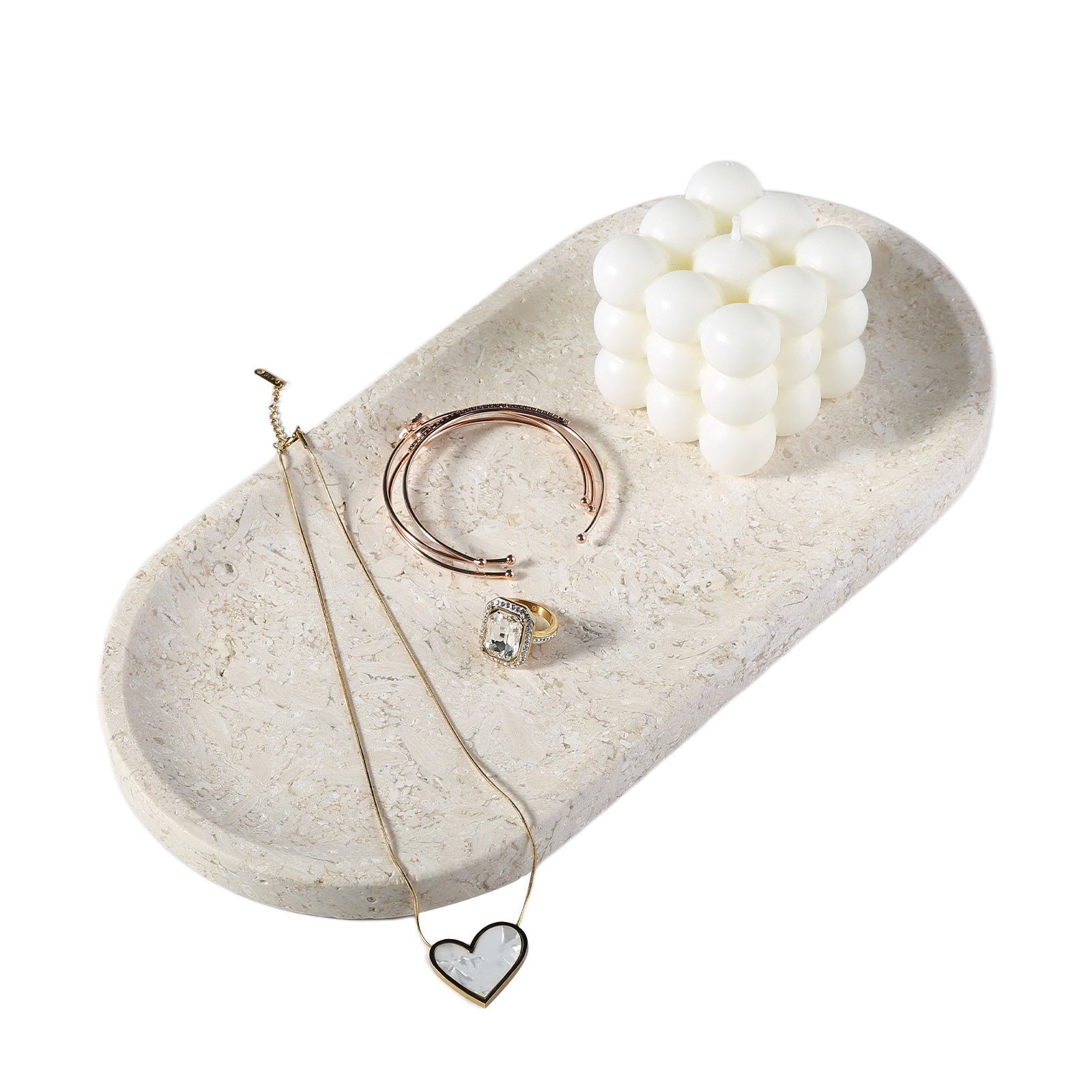 Race Track Tray - Moca Cream Media (Marble)