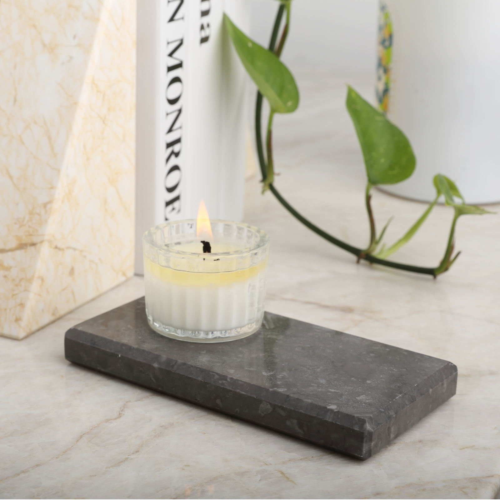 Rectangular Serving Tray - Marble (Cambodia Grey)
