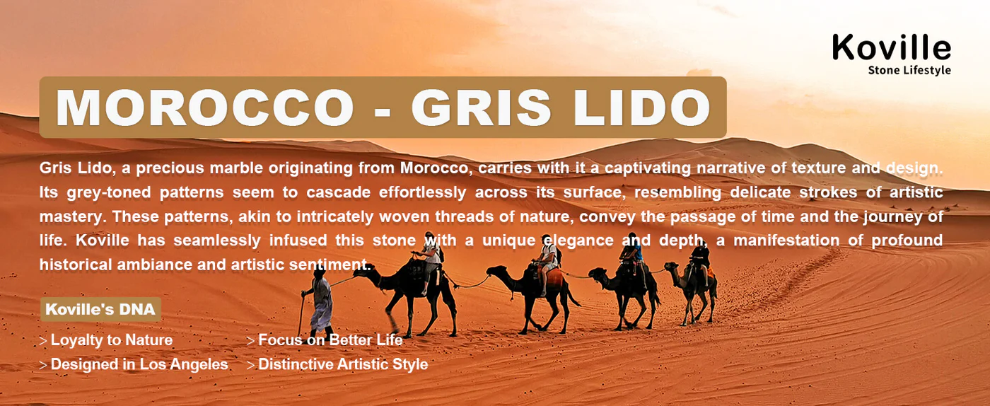 Trapezoid Bookend - Marble (Gris Lido)