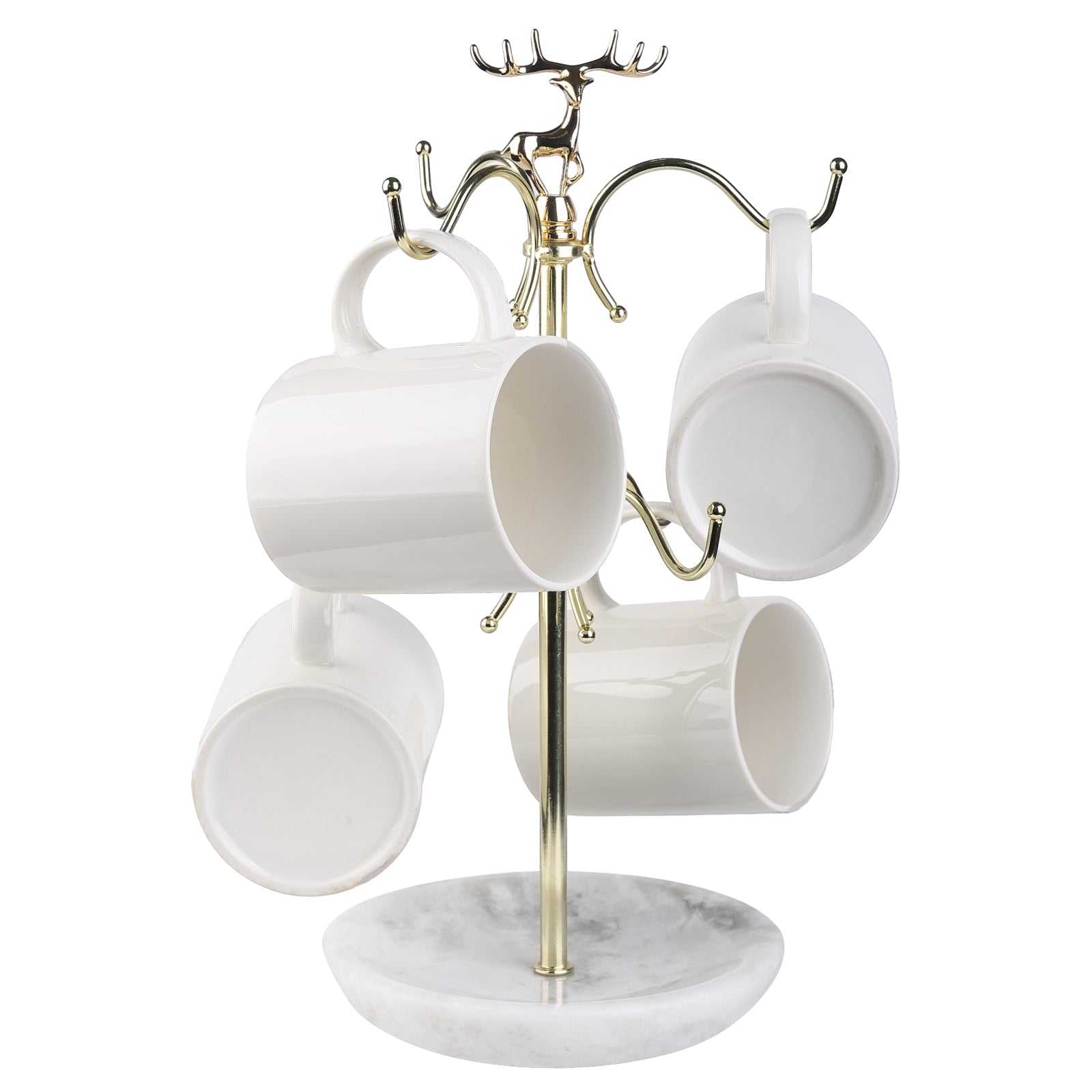 Koville Natural White Marble Base Mug Holder-Namib Fantasy