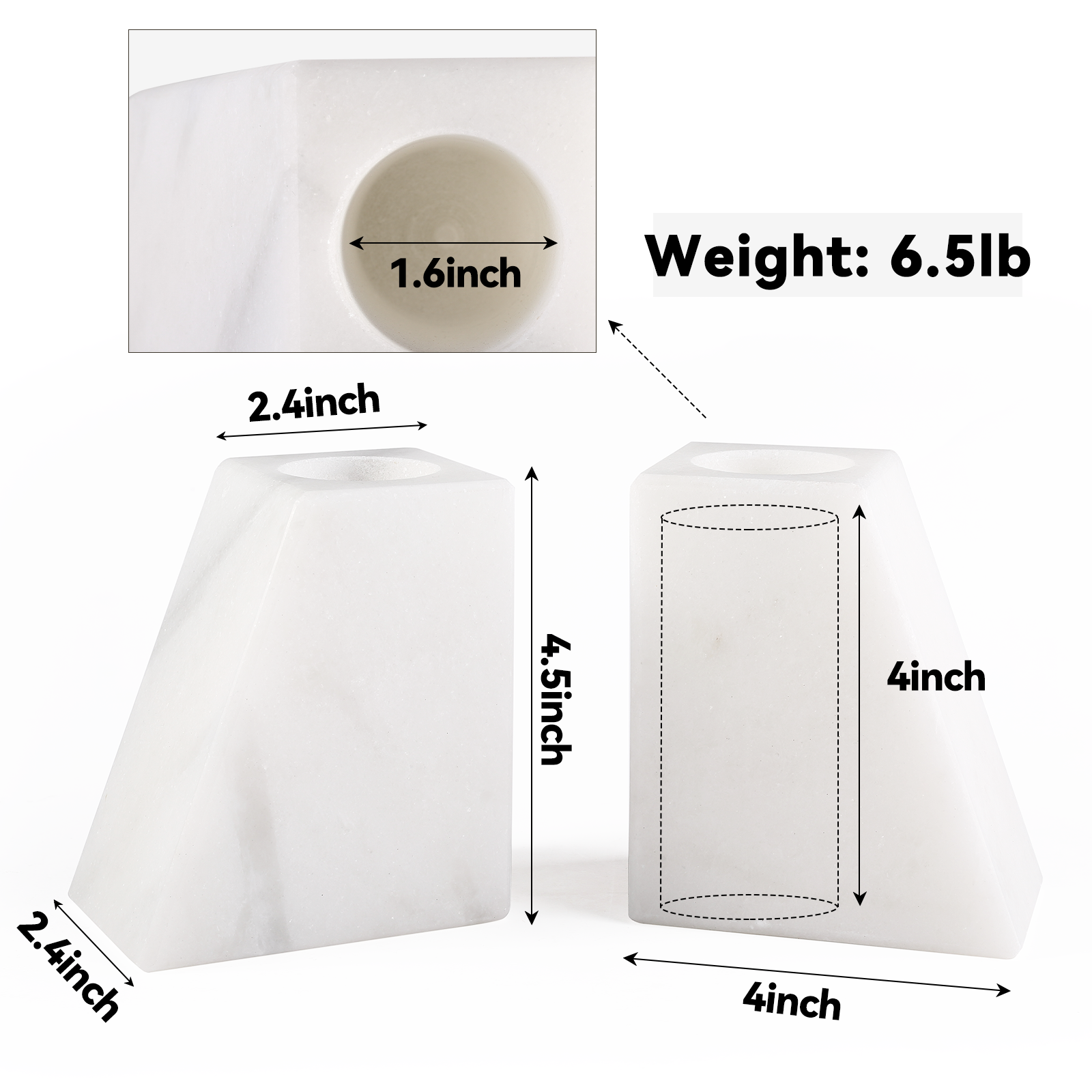 Trapezoid Vase Bookends - Marble (Namib Fantasy)