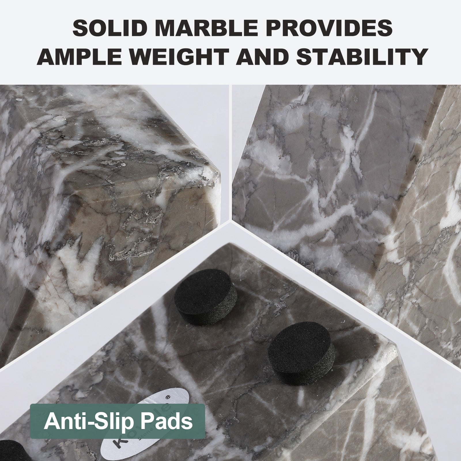 Trapezoid Bookend - Marble (Gris Lido)