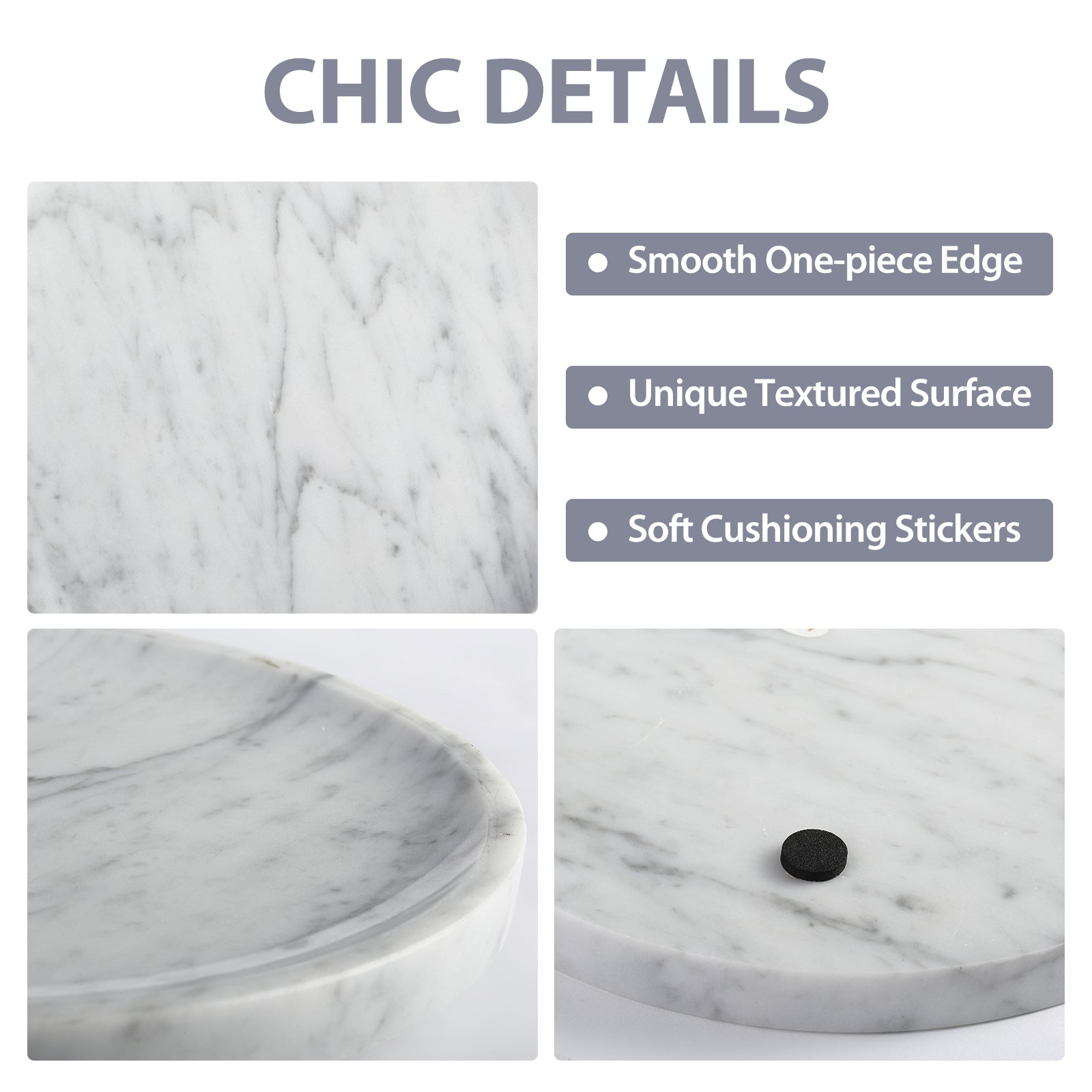 Round Serving Tray - Marble (Arabescato)