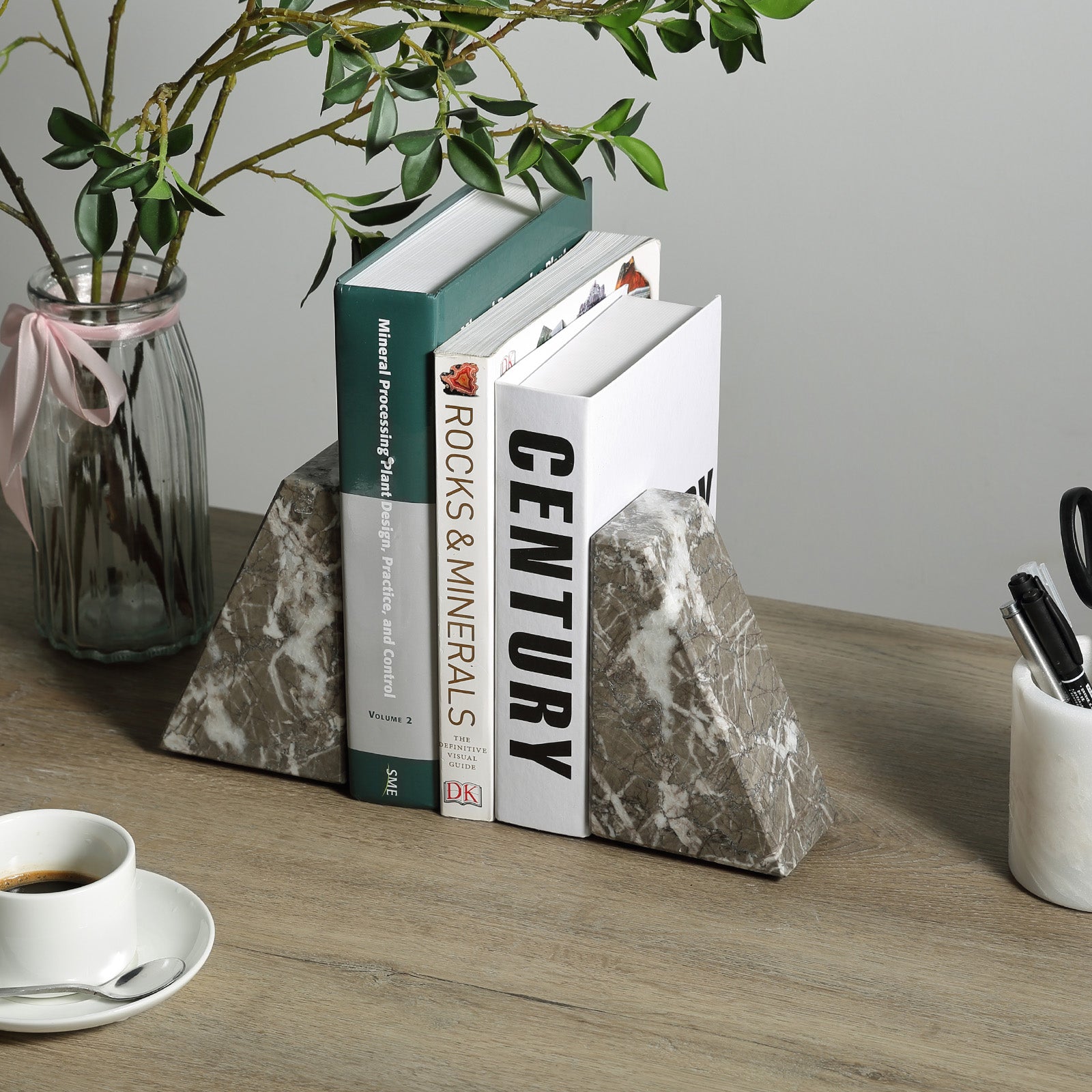 Trapezoid Bookend - Marble (Gris Lido)