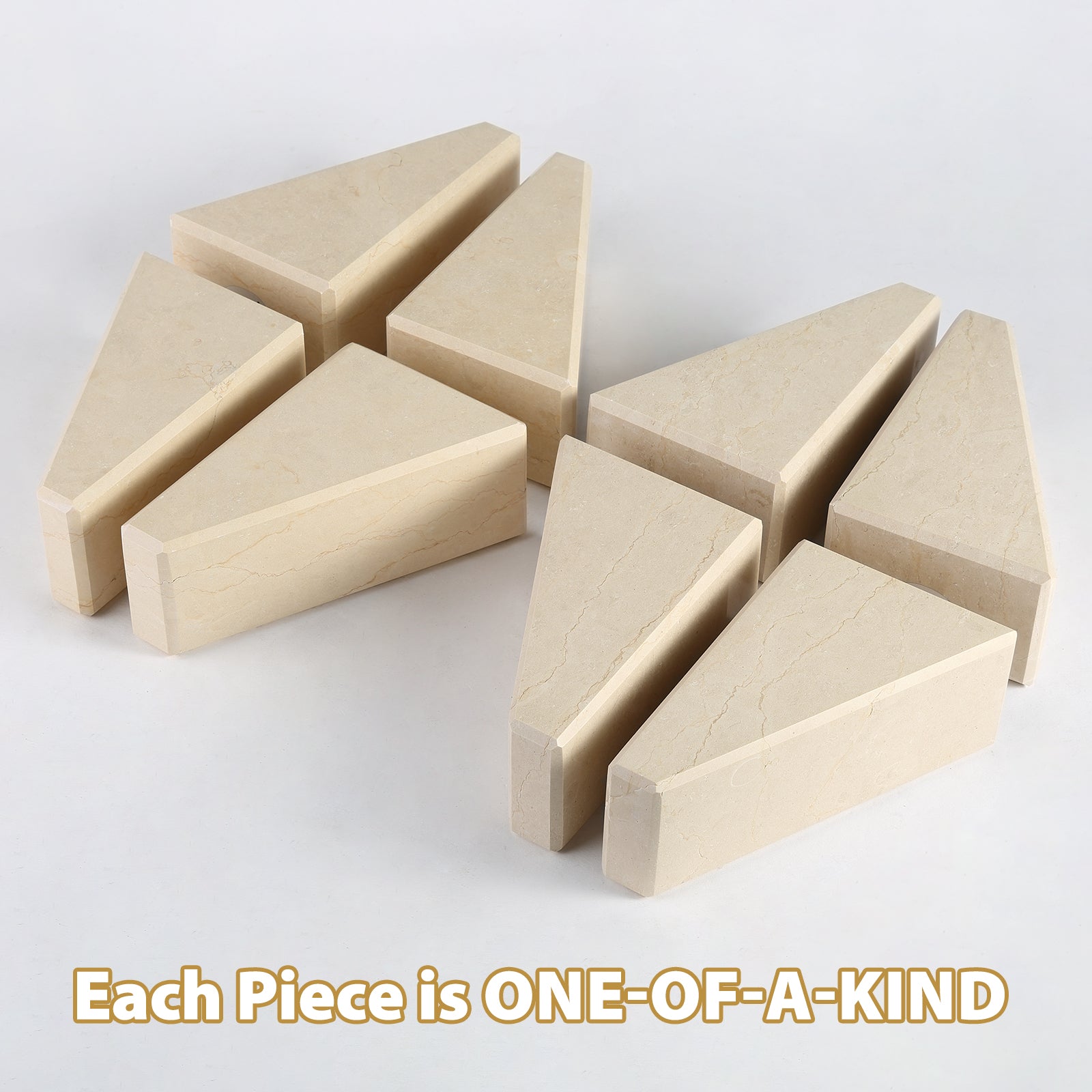Trapezoid Bookends - Marble (Sunny Golden)