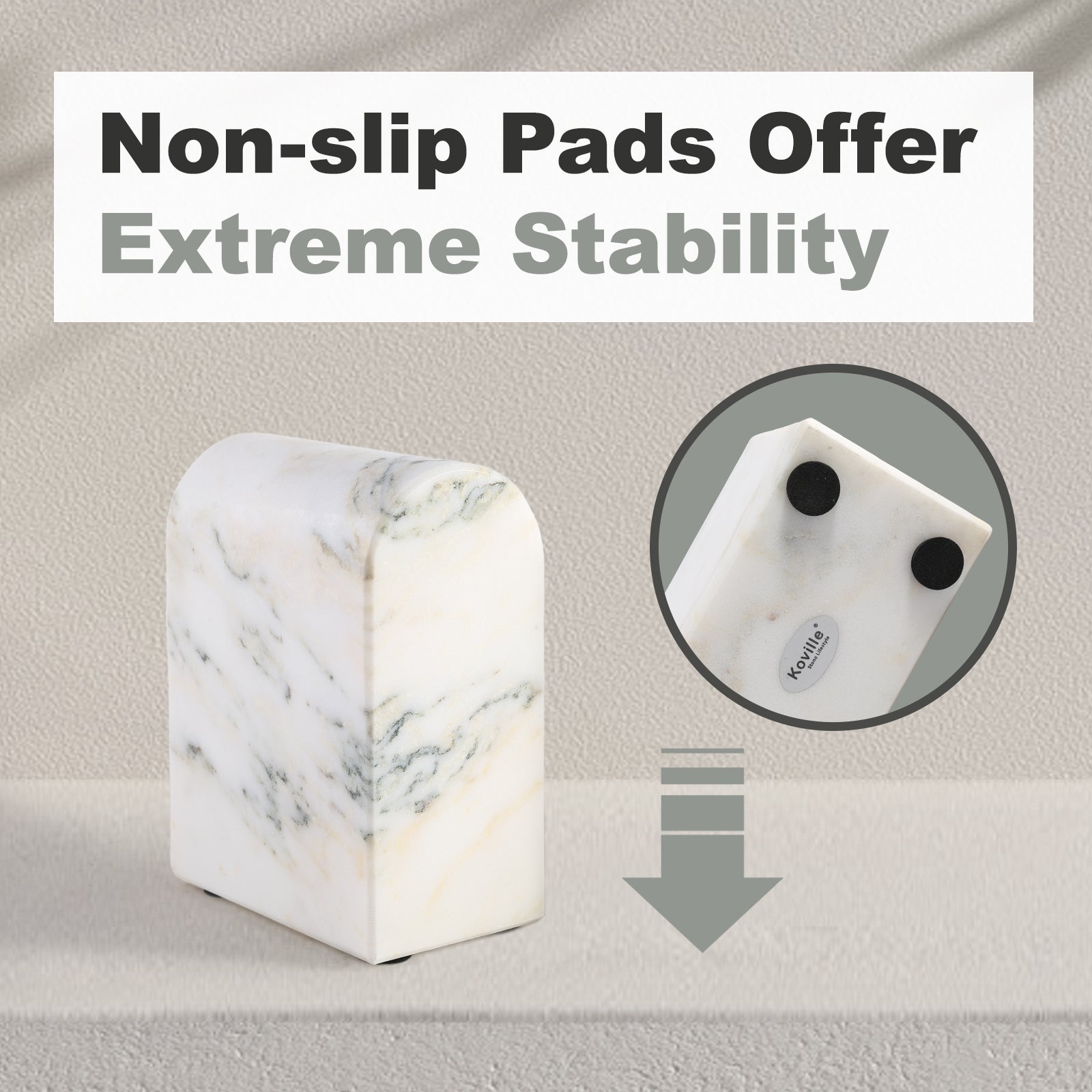 Triumphal Arch Bookends Large - Marble (Oriental Calacatta)