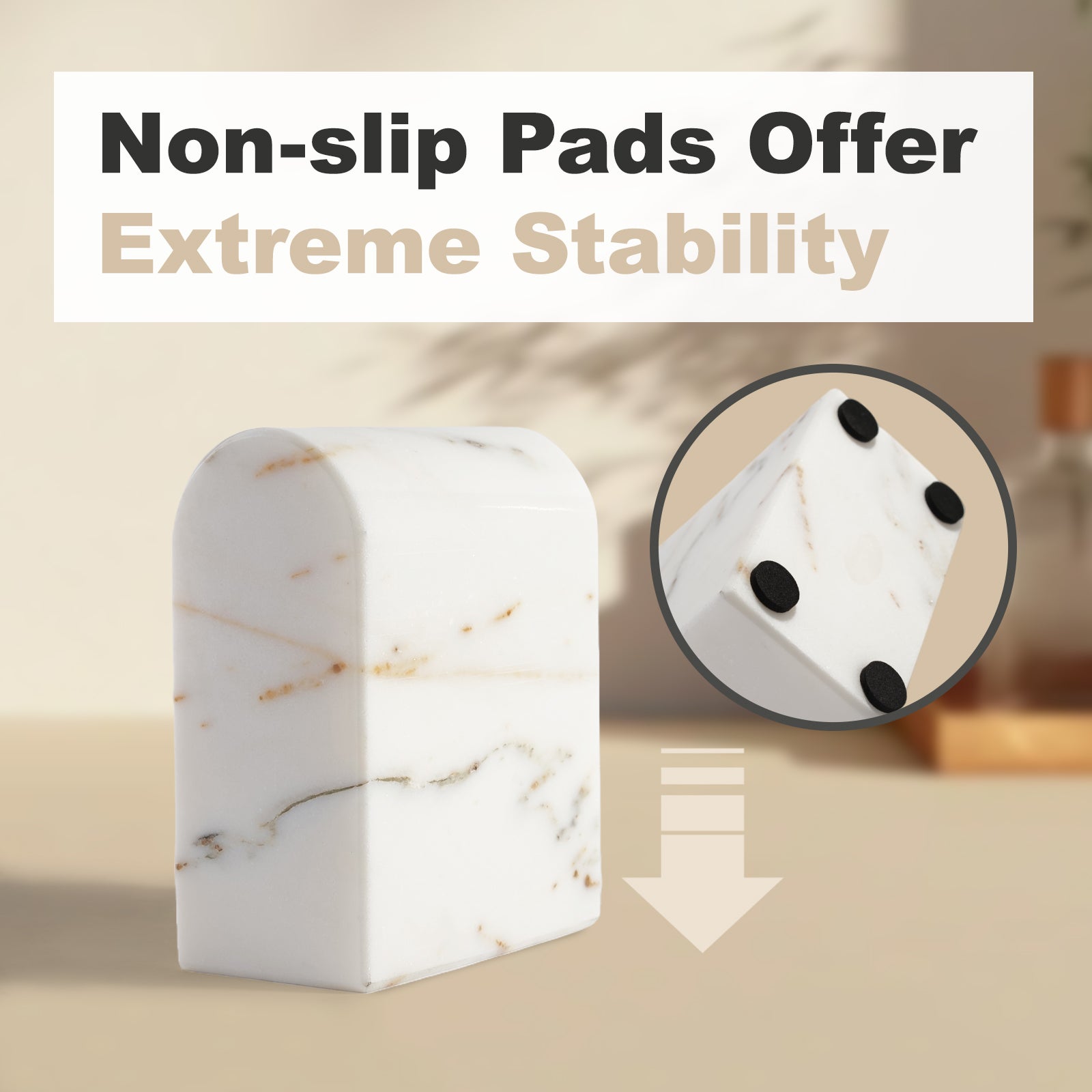 Triumphal Arch Bookends Large - Marble (Golden Calacatta)