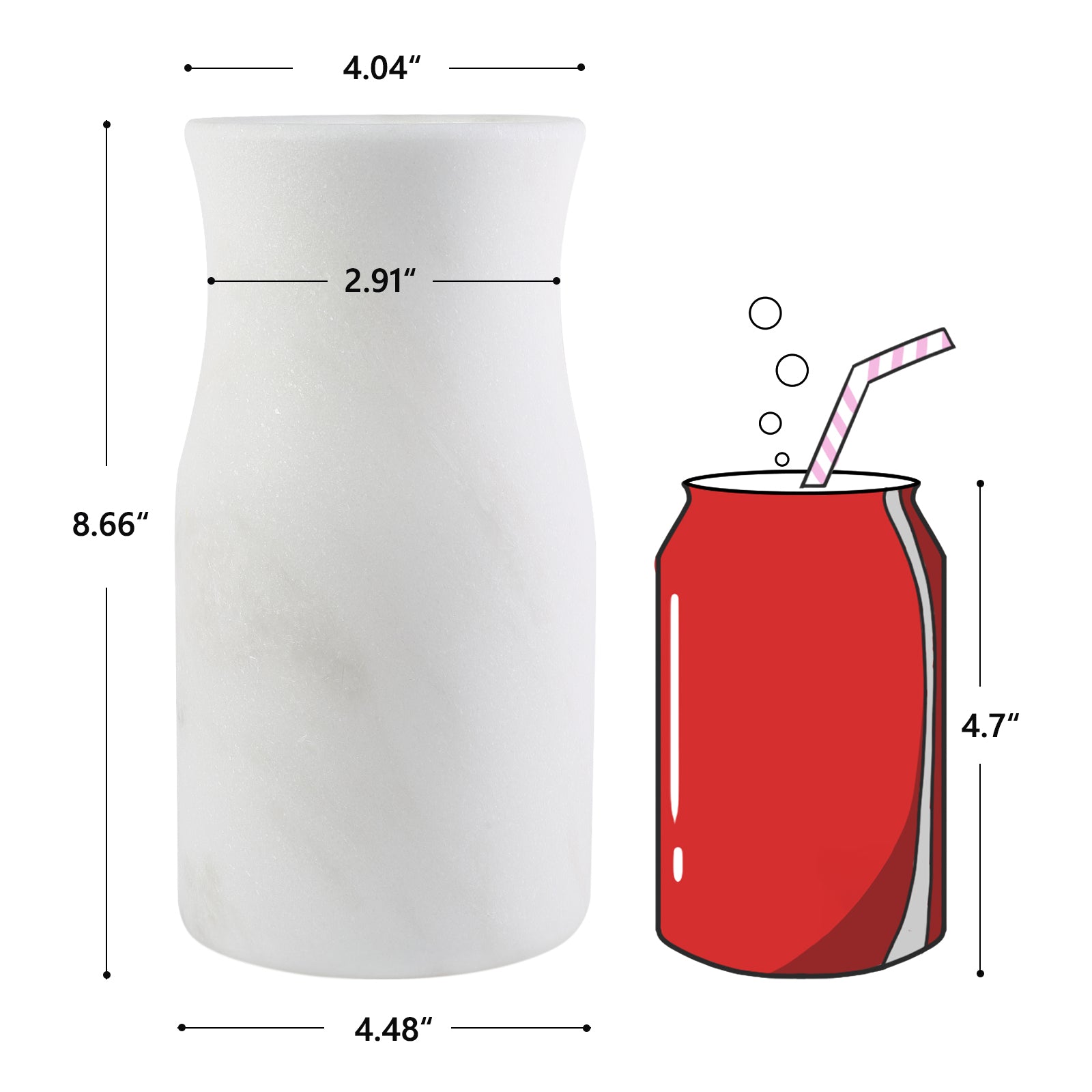Koville Natural Marble Vase 4.04"-Namib Bianco
