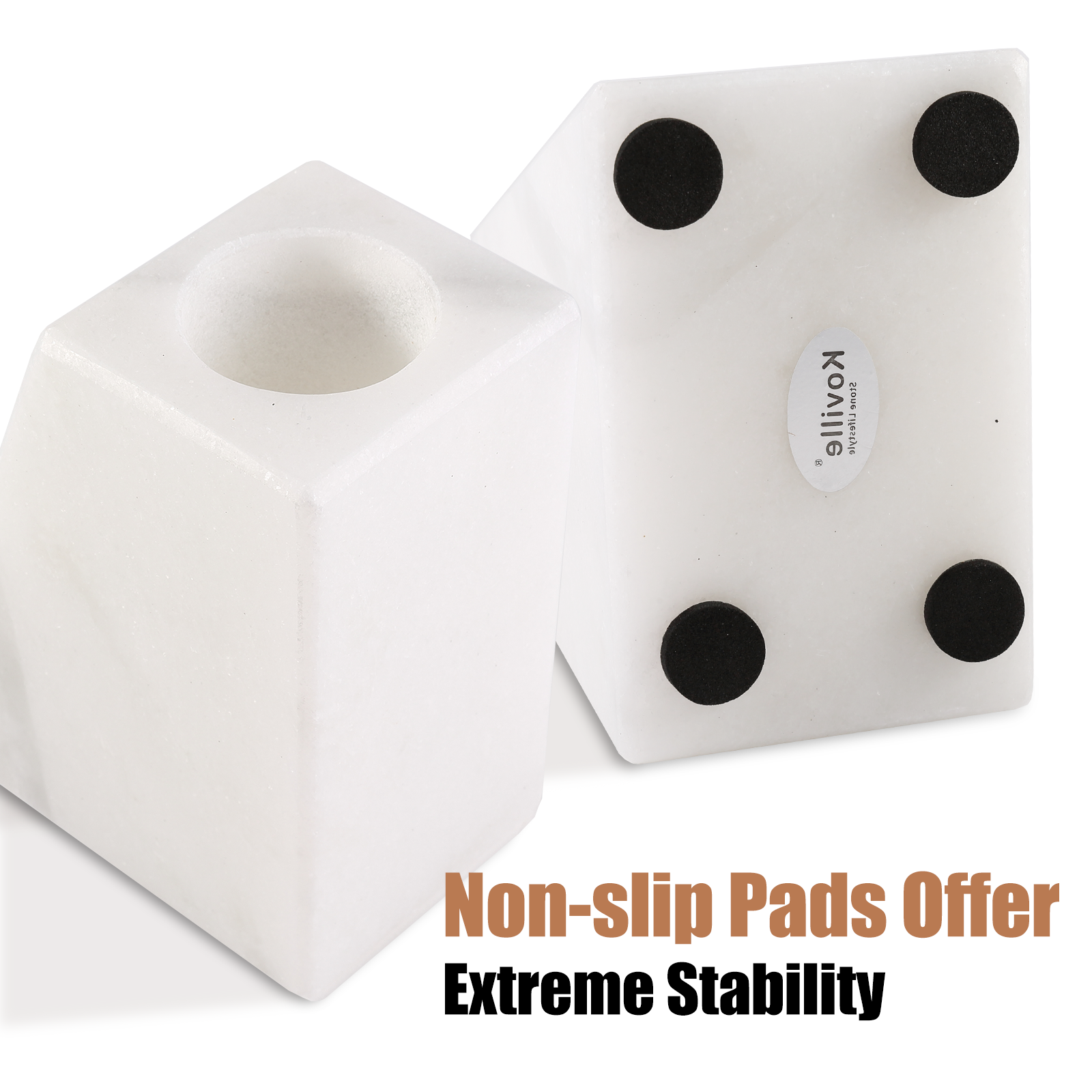 Trapezoid Vase Bookends - Marble (Namib Fantasy)