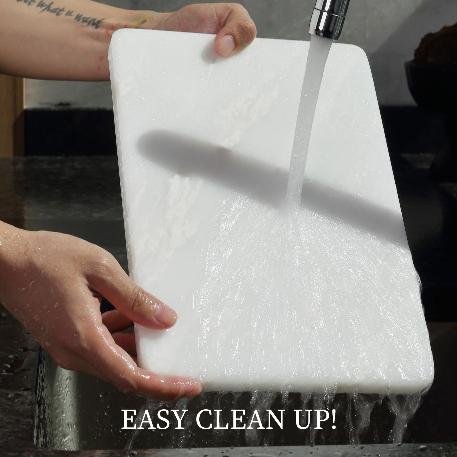 Koville Natural Marble Rectangle Pastry Board-Namib Bianco