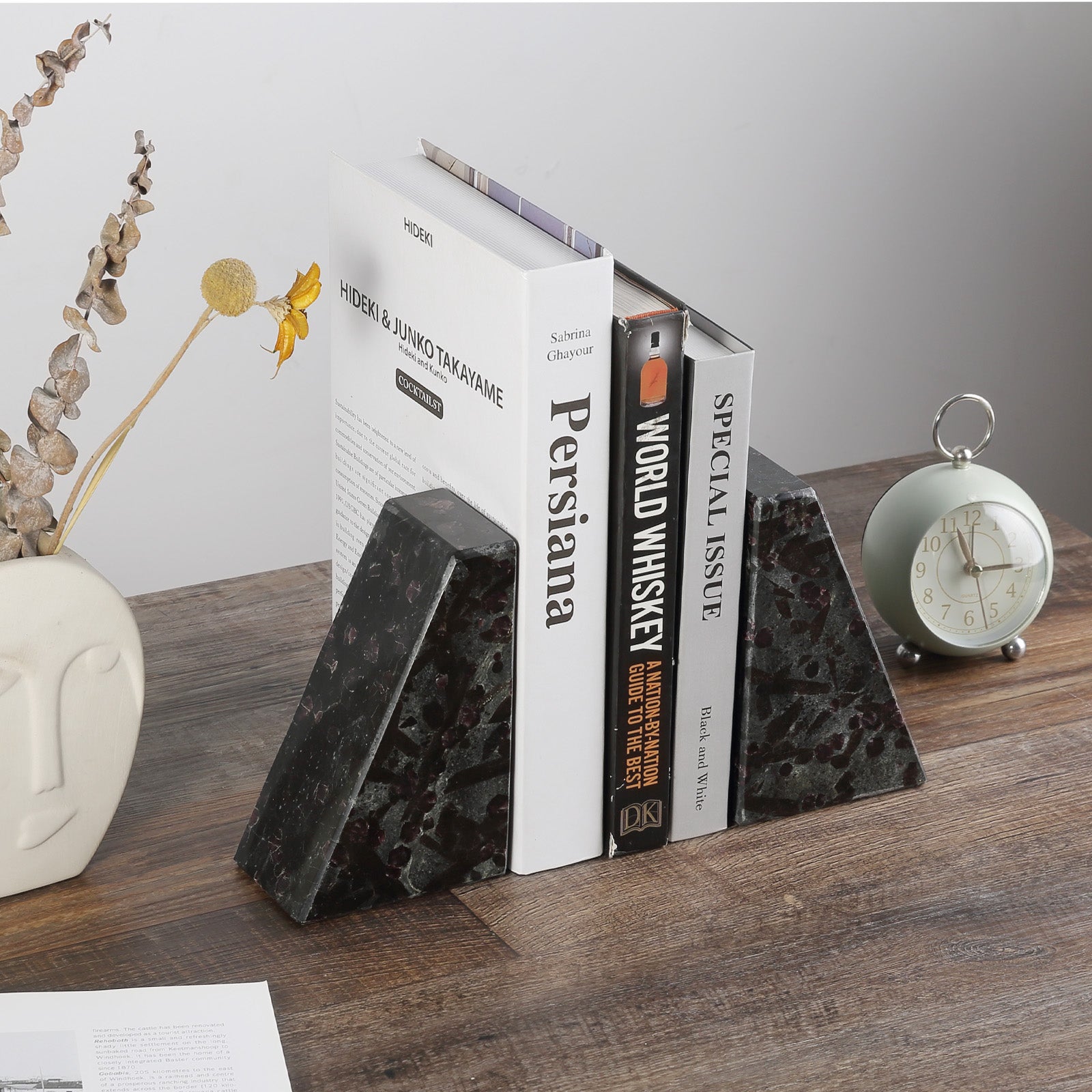 Trapezoid Bookends - Granite (Meteorus)