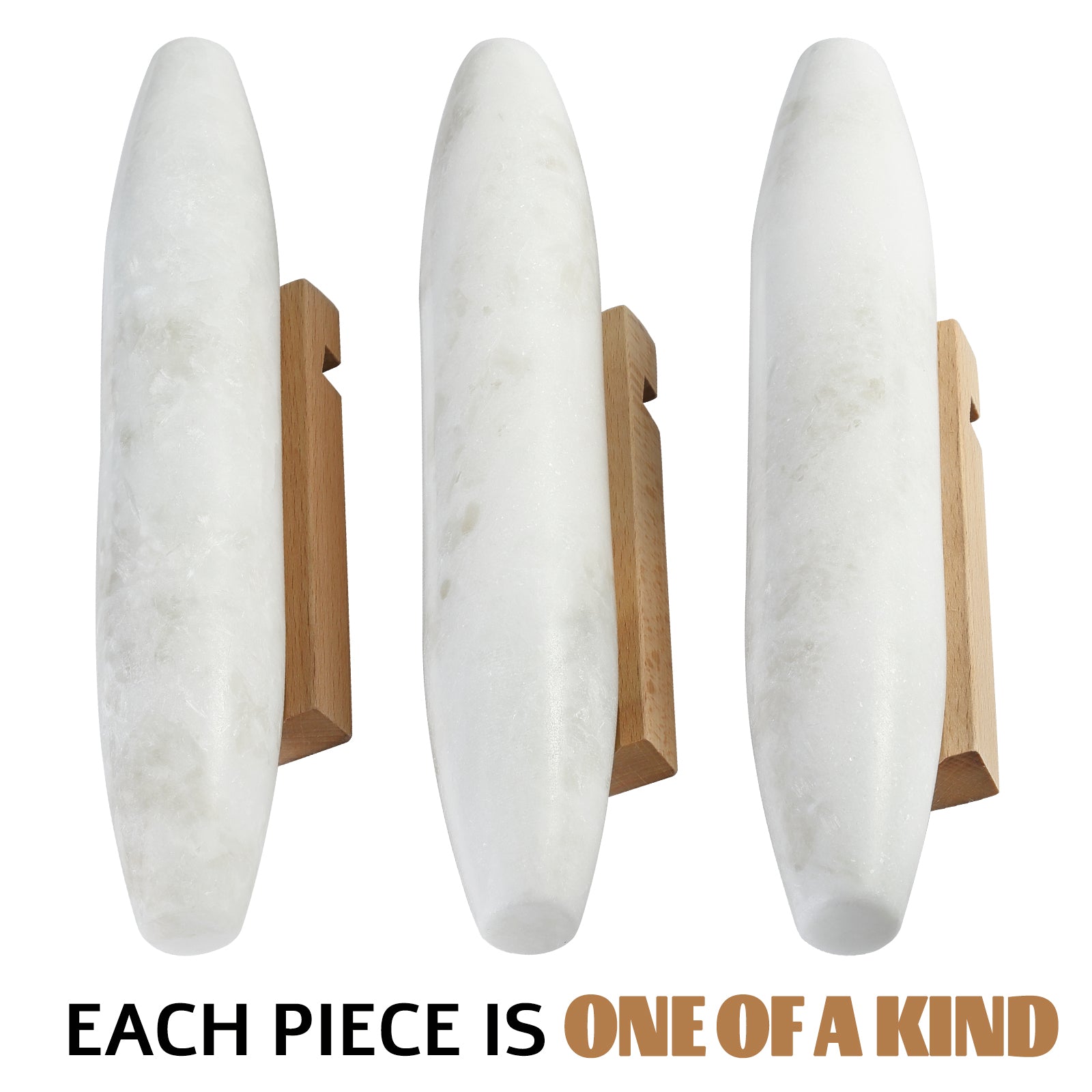 Koville Natural Marble Rolling Pin, 12 inch-Namib Fantasy