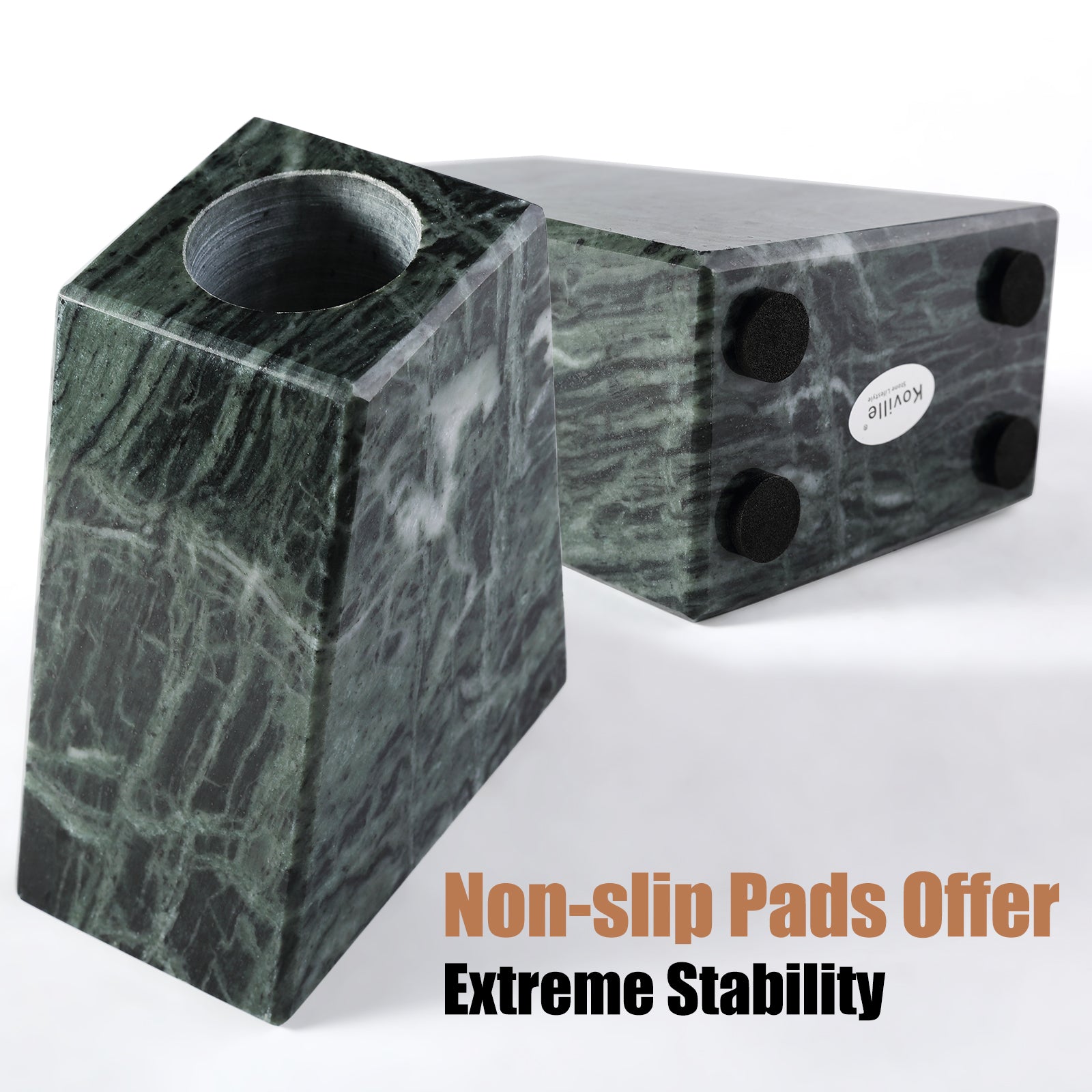 Trapezoid Vase Bookends - Marble (Indian Green)