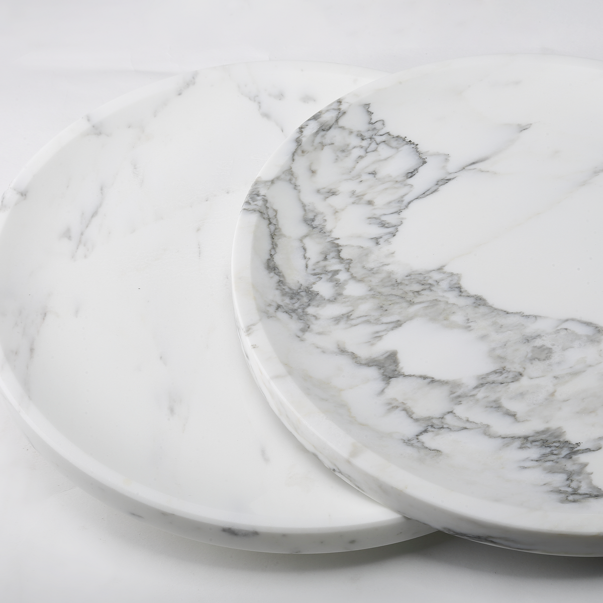 Round Serving Tray - Marble (Statuario)
