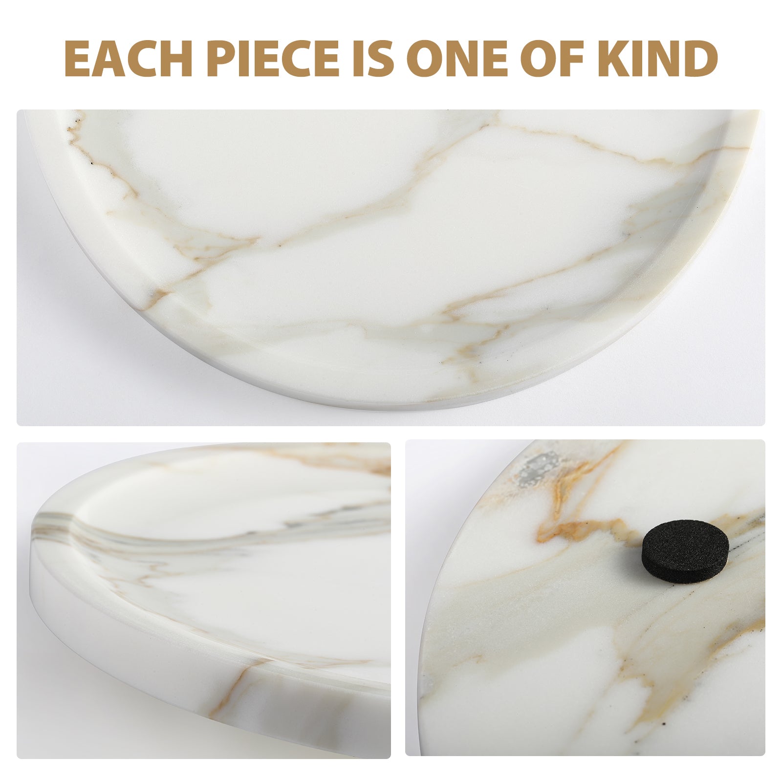 Round Serving Tray - Marble (Statuario)