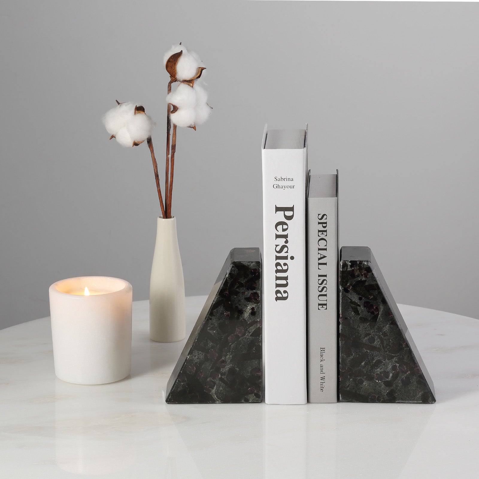 Trapezoid Bookends - Granite (Meteorus)