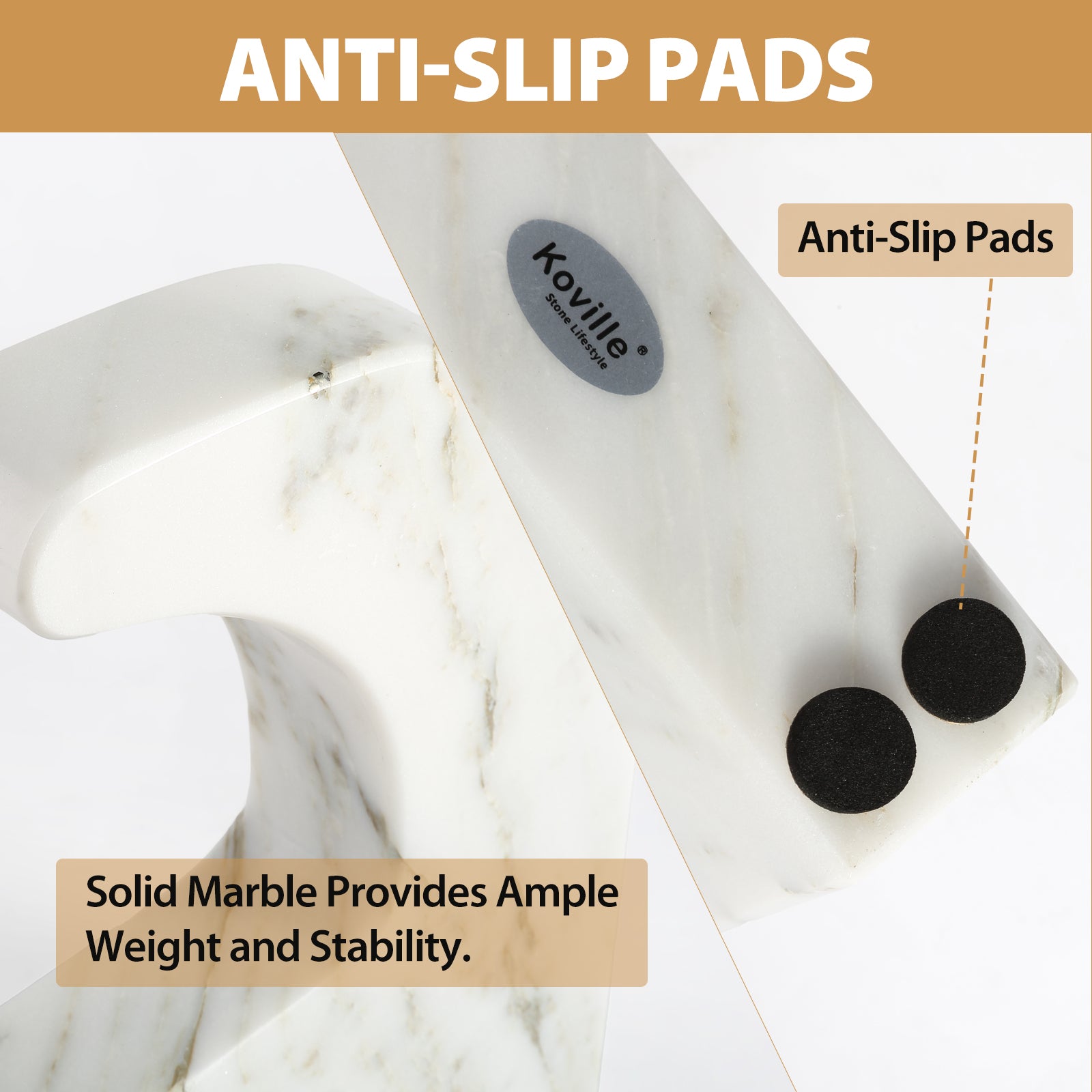 Swan Shaped Bookends - Marble (Oriental Calacatta)