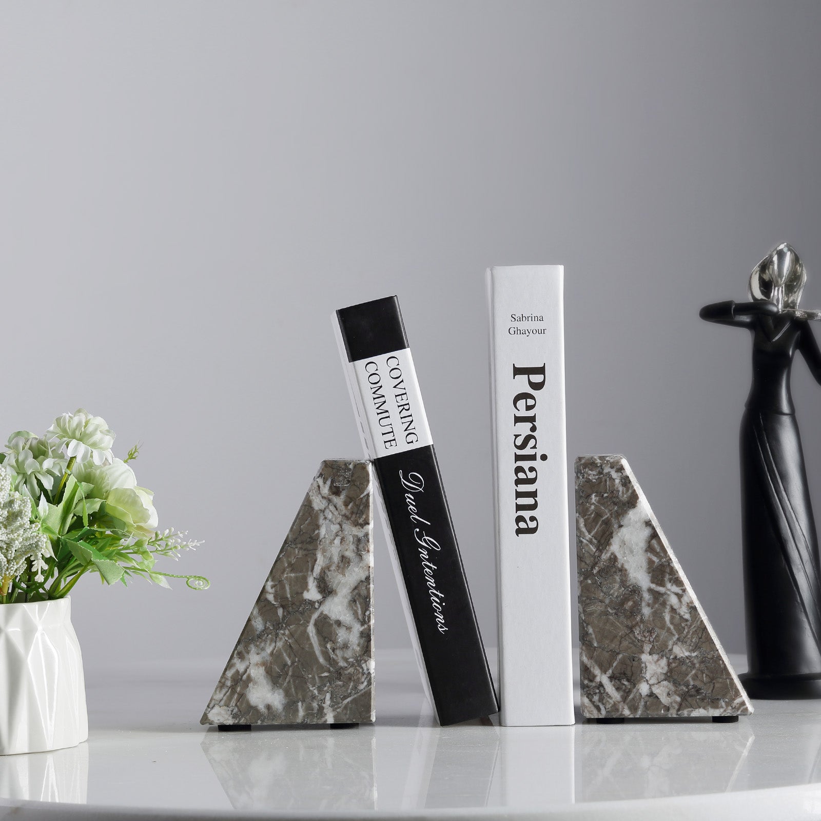 Trapezoid Bookend - Marble (Gris Lido)