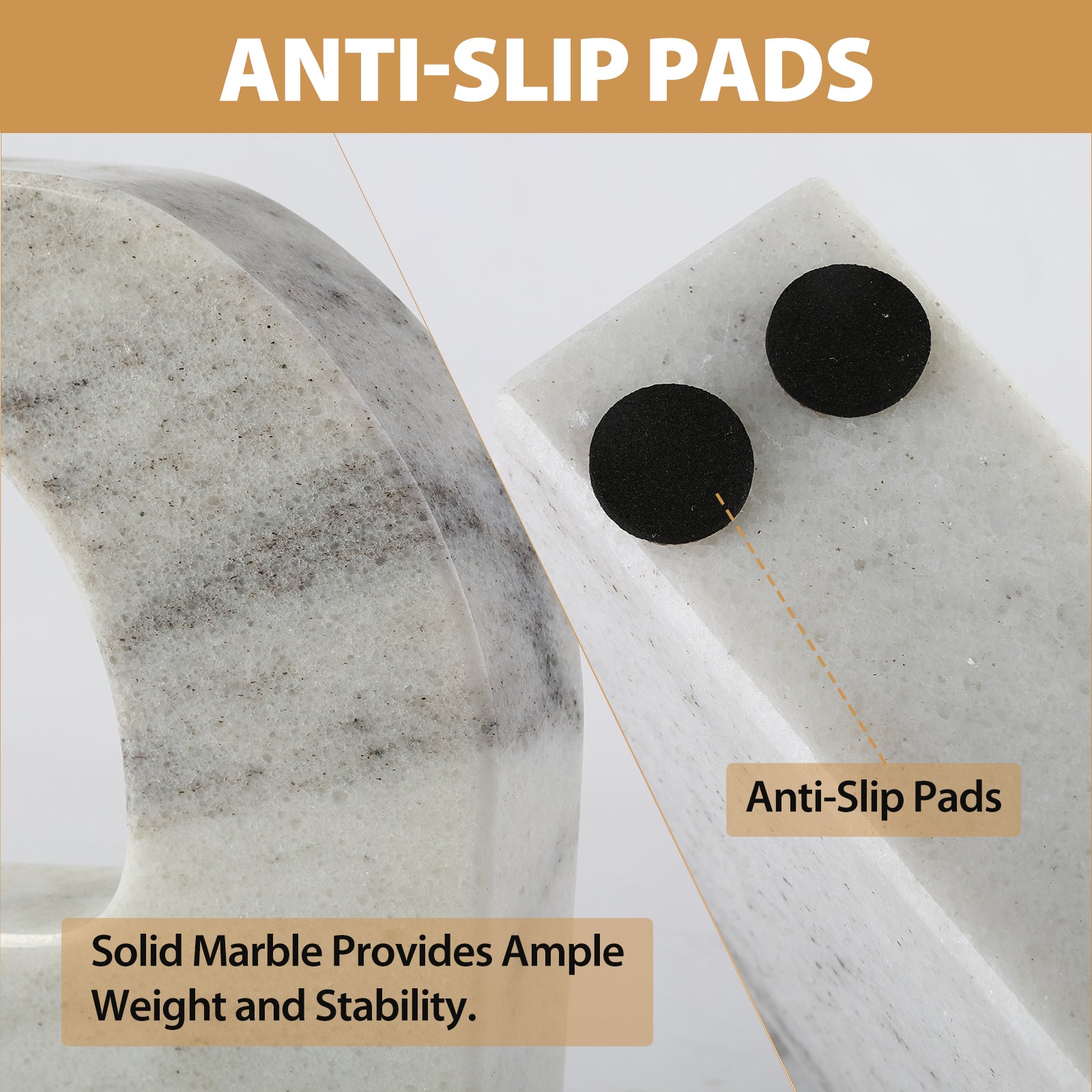 Swan Shaped Bookends - Marble (Mist White)