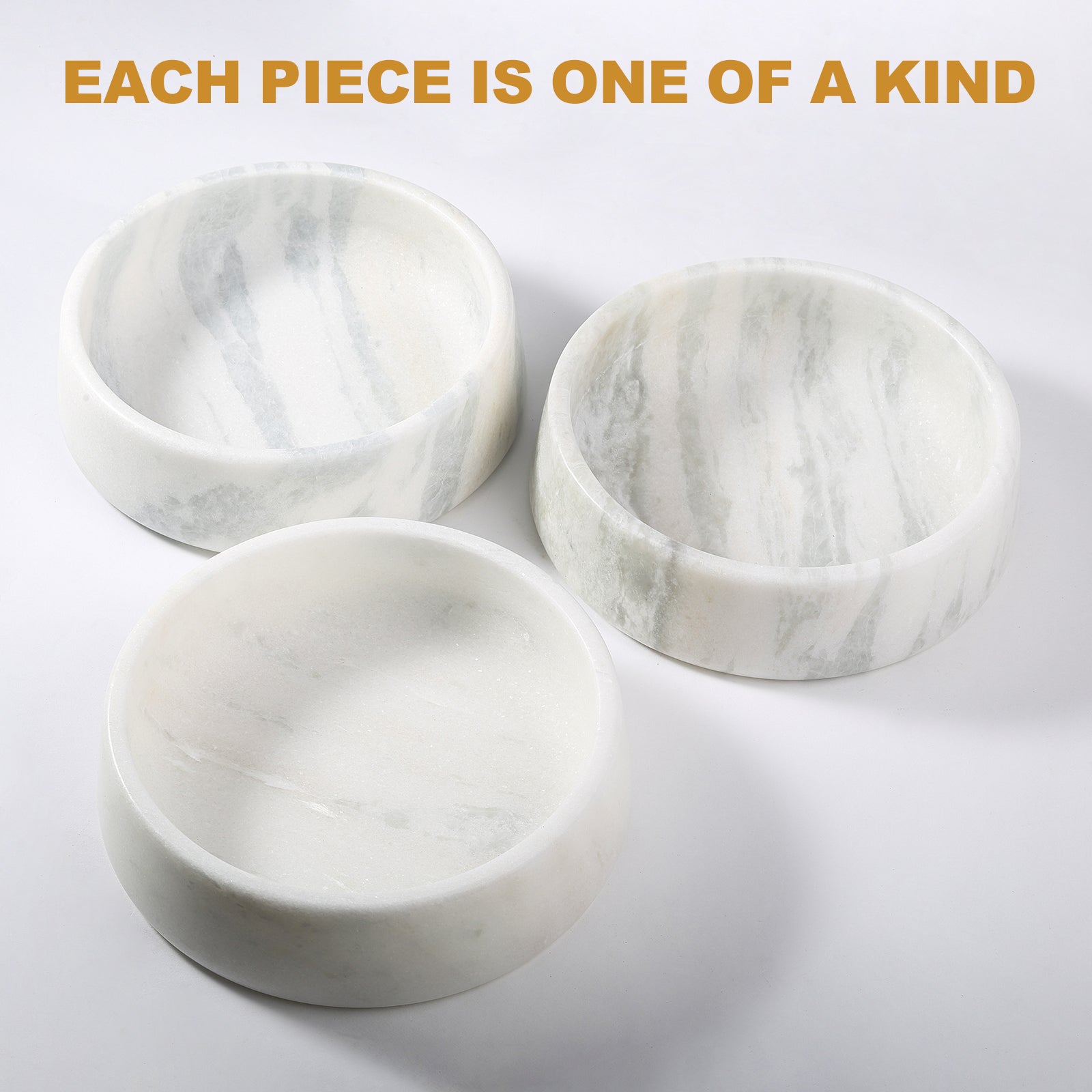 Koville Natural Marble Pet Bowl,9.36 inch-Namib Fantasy
