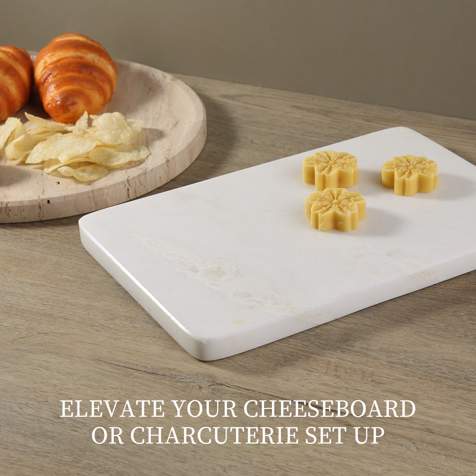 Koville Natural Marble Rectangle Pastry Board-Namib Bianco