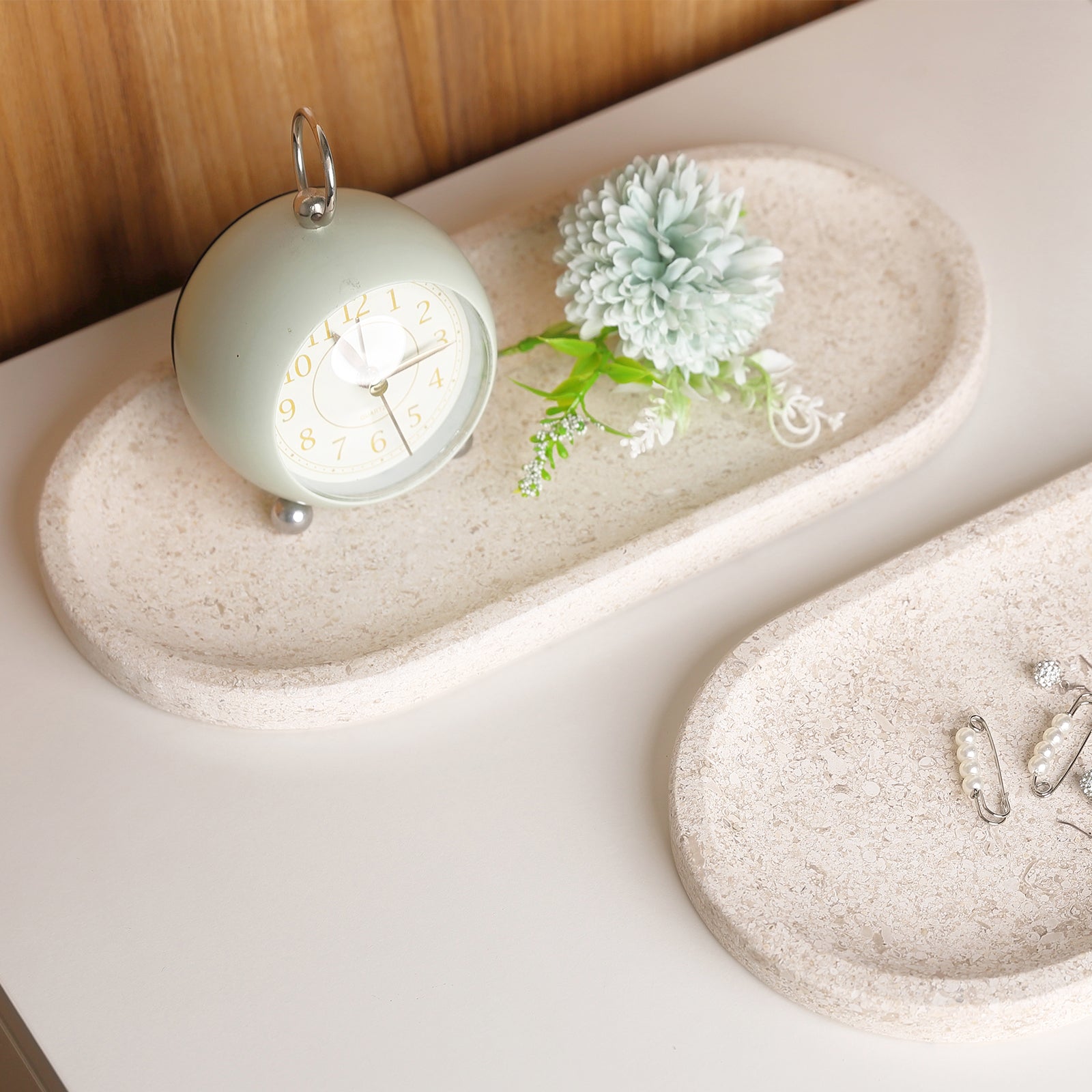 Race Track Tray - Moca Cream Media (Marble)