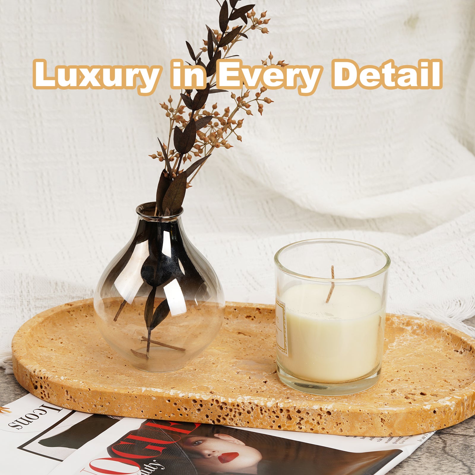 Race Track Tray - Golden (Travertine)