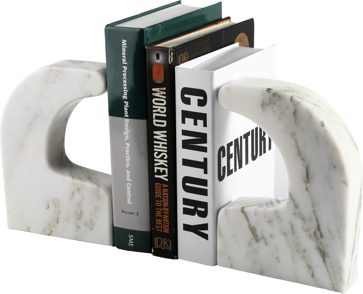 Swan Shaped Bookends - Marble (Oriental Calacatta)