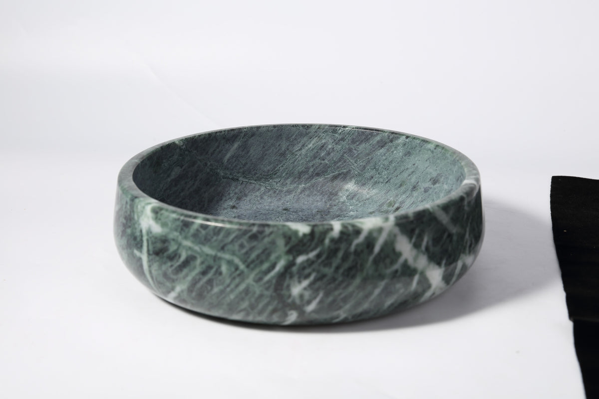 Koville green pet bowl in natural stone