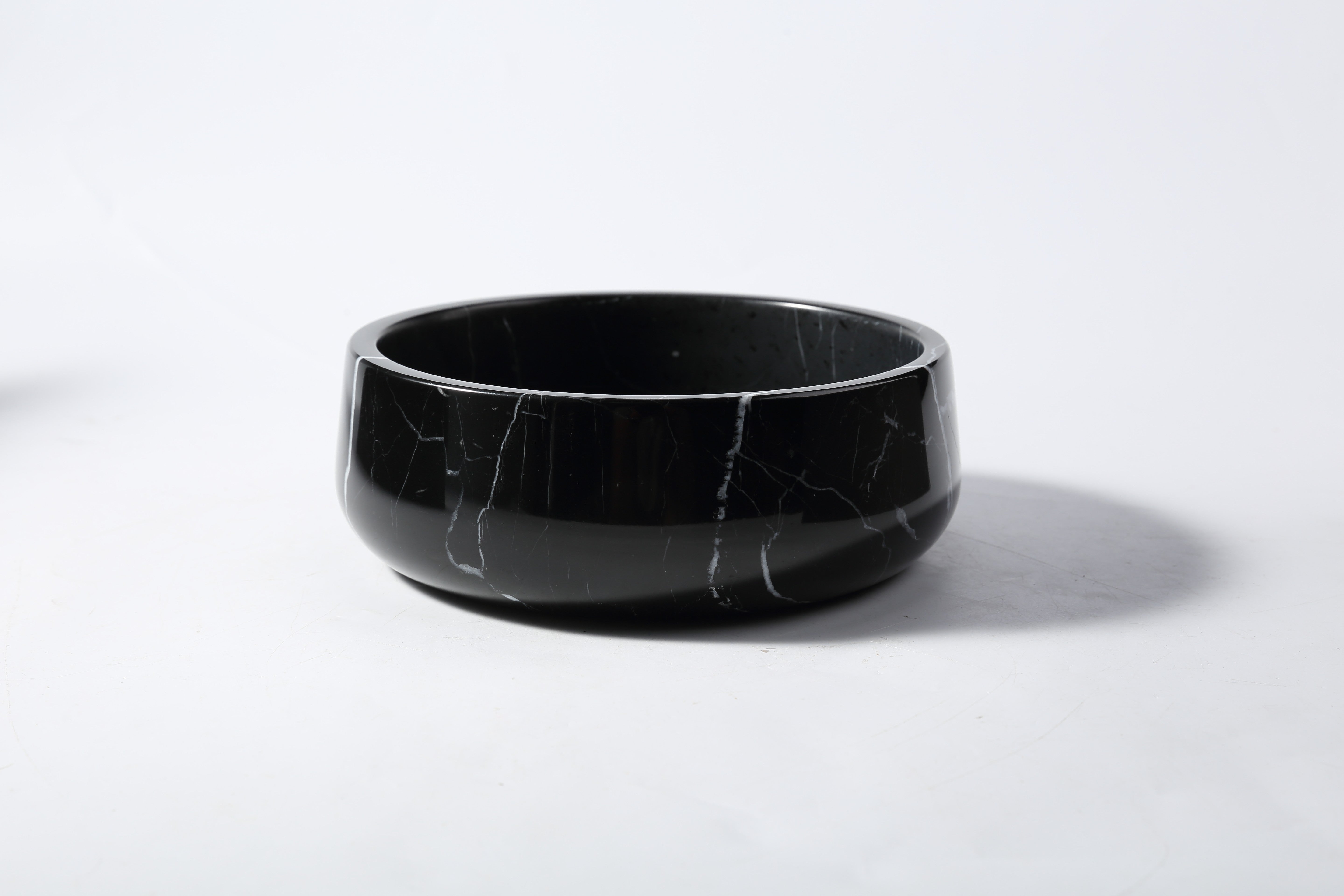 Koville black pet bowl in natural stone