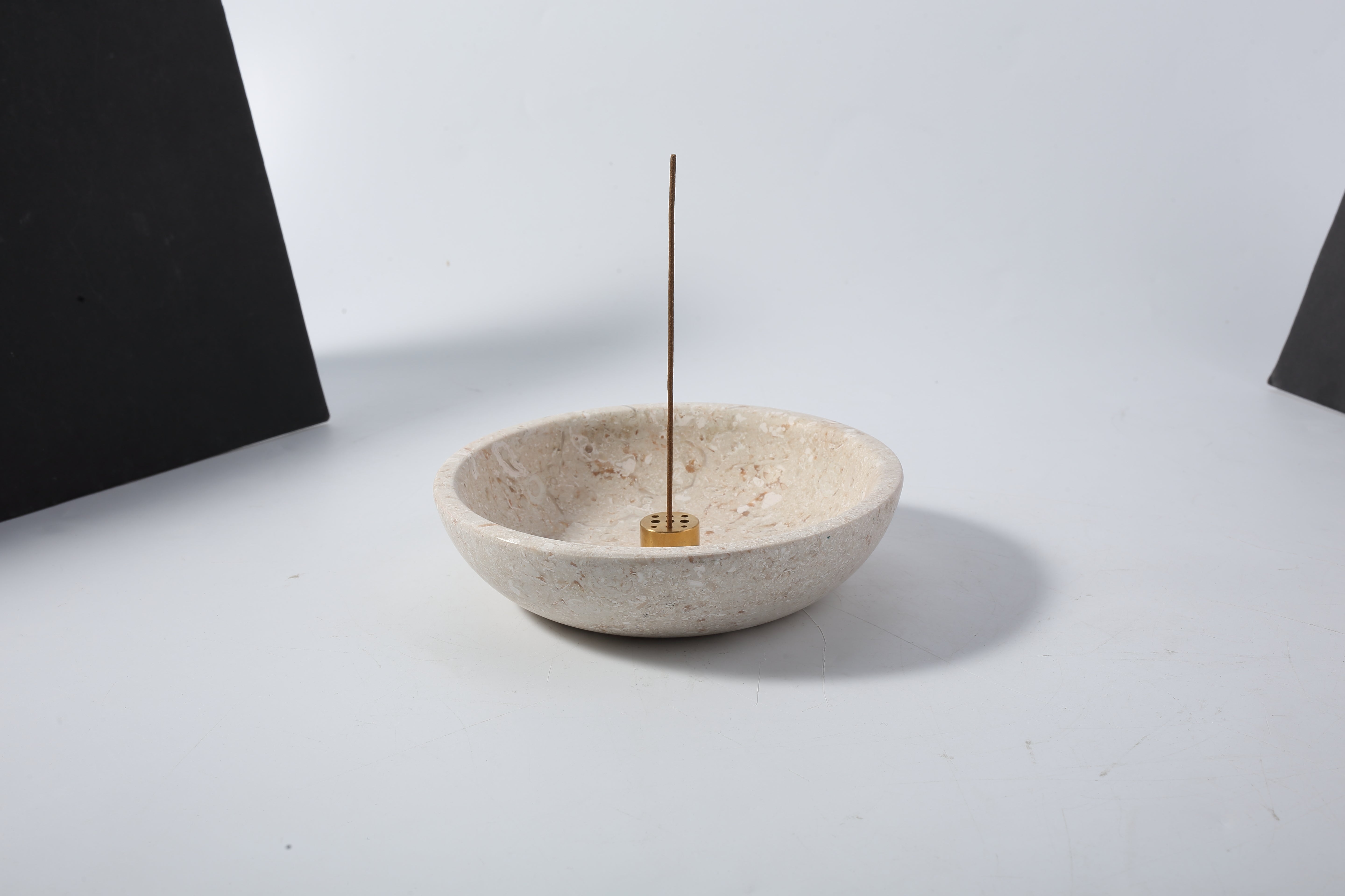 Koville Yellow/Golden Stone Incense Holders – A Ritual of Gentle Light