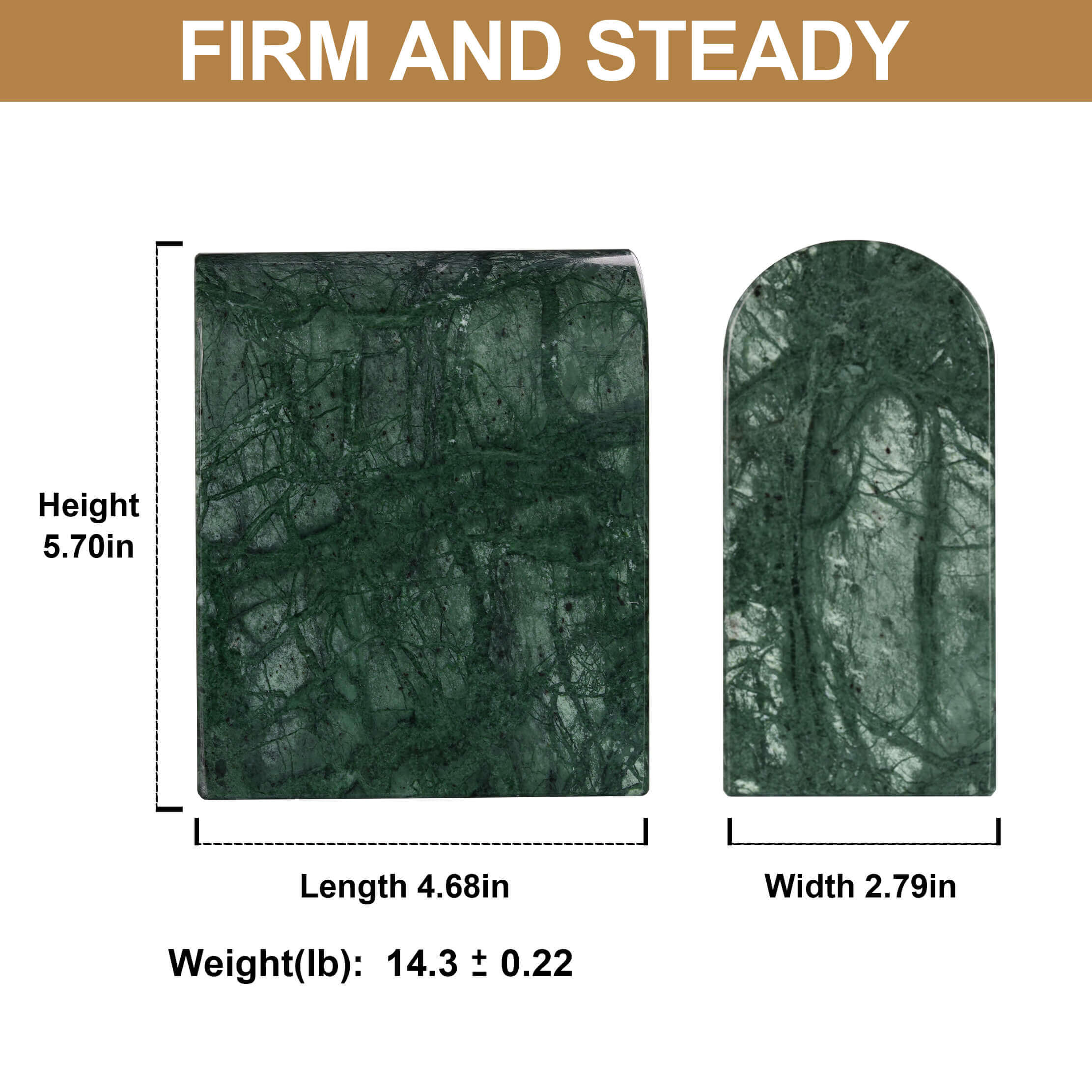 Koville-13lbs-Luxury-Marble-Bookends-Heavy-Duty-Book-Holders-Indian-Green