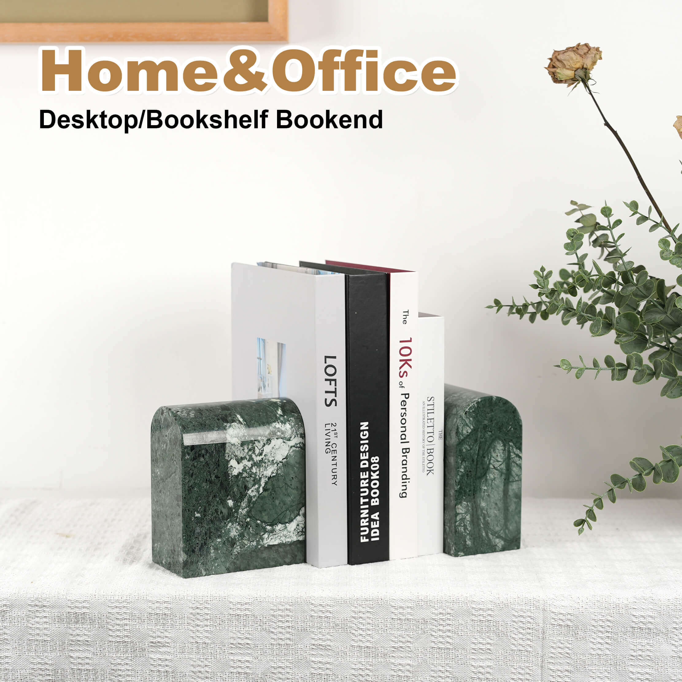 Koville-13lbs-Luxury-Marble-Bookends-Heavy-Duty-Book-Holders-Indian-Green