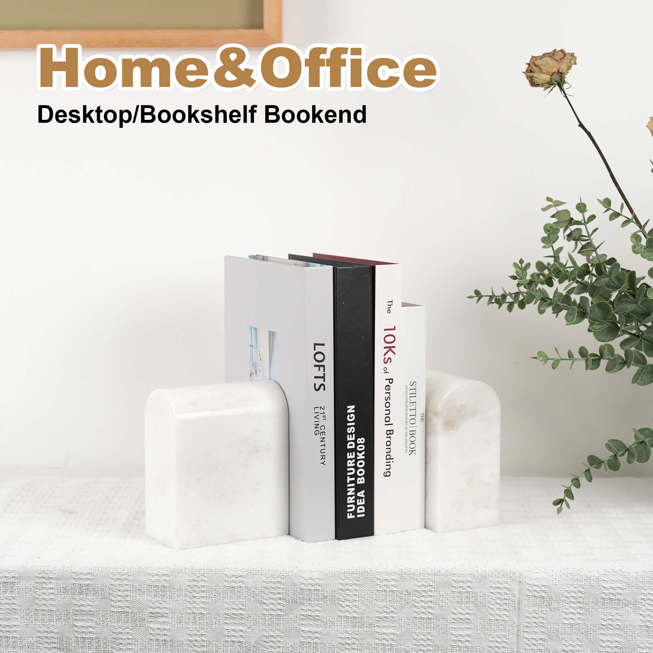 Koville-13lbs-Luxury-Marble-Bookends-Heavy-Duty-Book-Holders